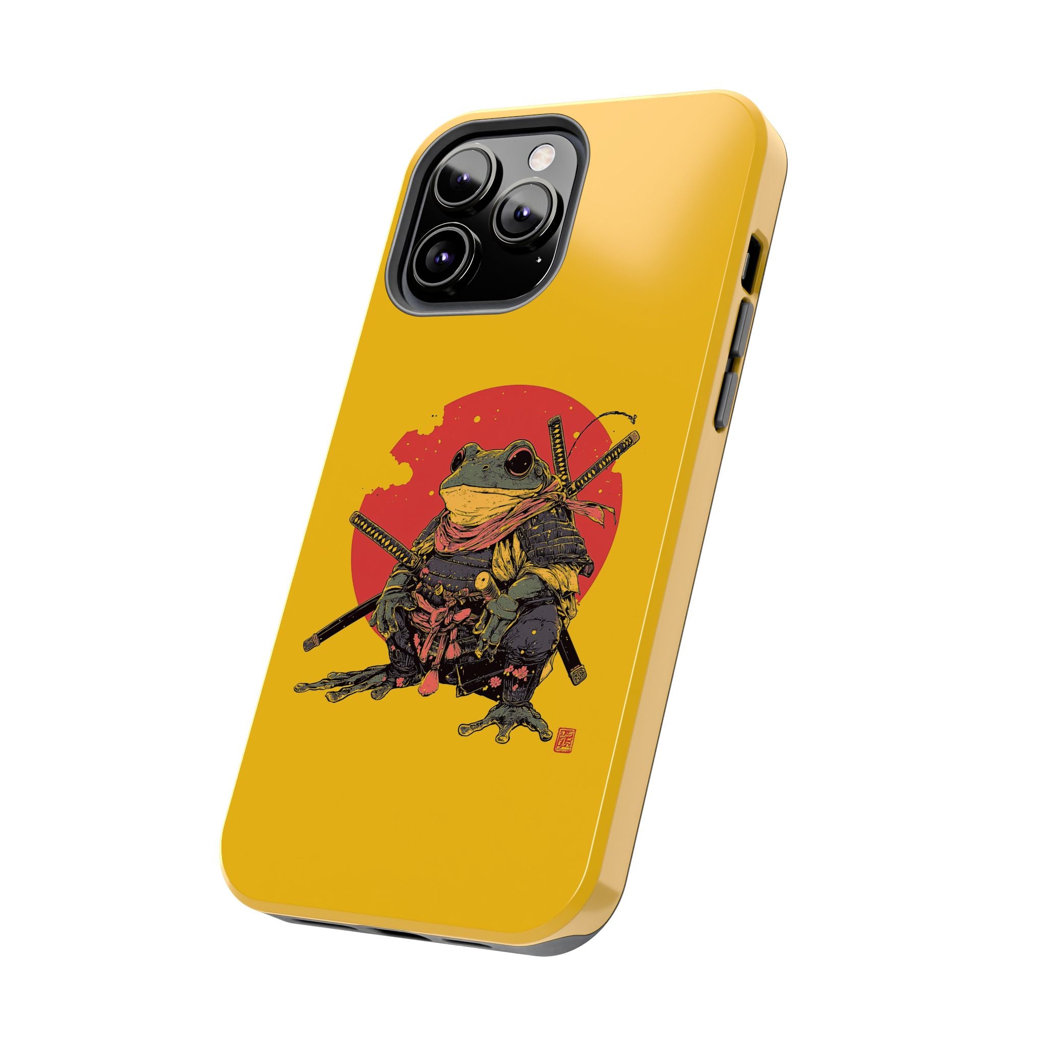 retro-vintage-ninja-frog-iphone-tough-case-red-sun-japanese-samurai-frog-design-ninja-warrior-yellow-iphone-hard-cover