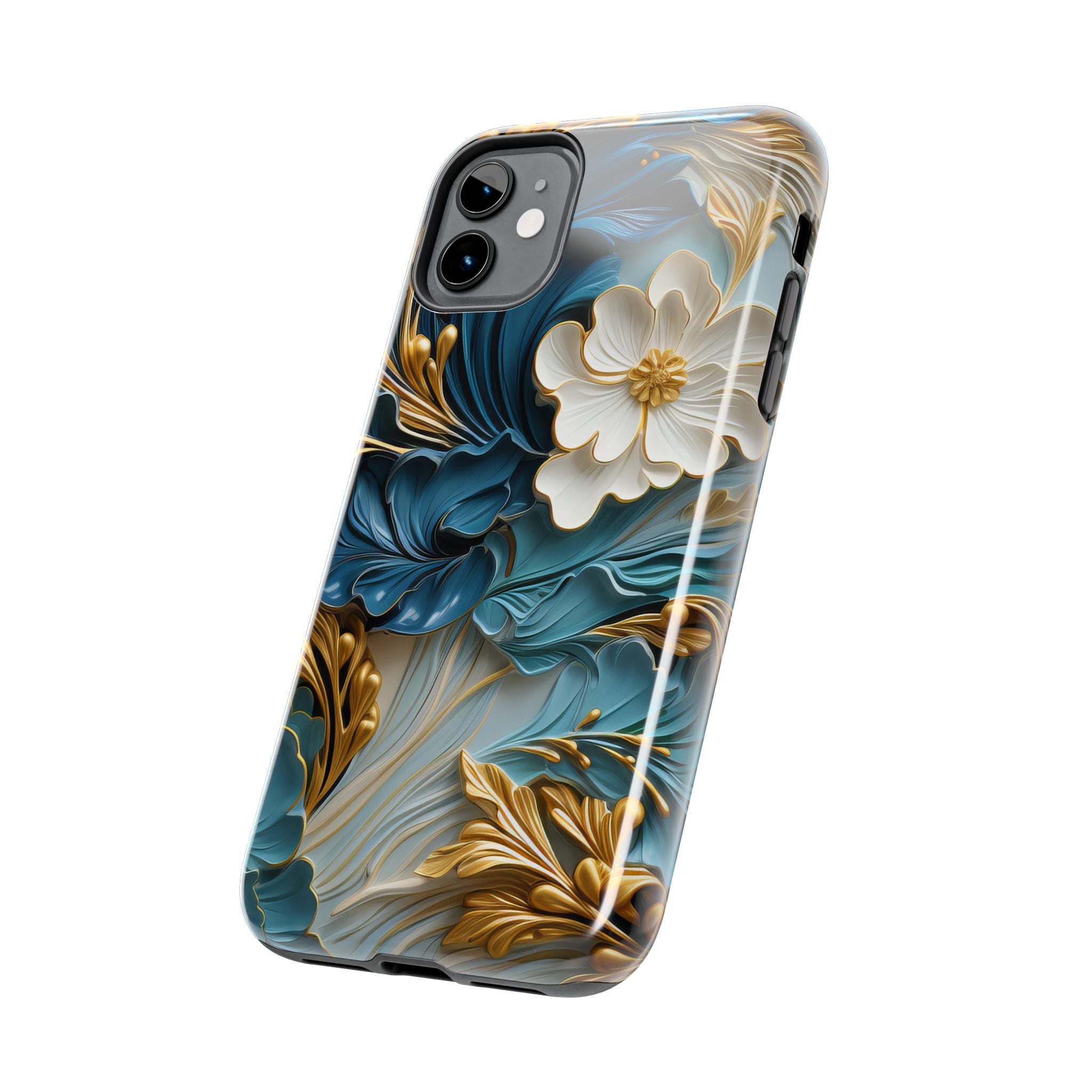 textured-art-nouveau-floral-tough-phone-case-cottagecore-iphone-case-unique-floral-phone-cover-vintage-style-iphone-case-prot