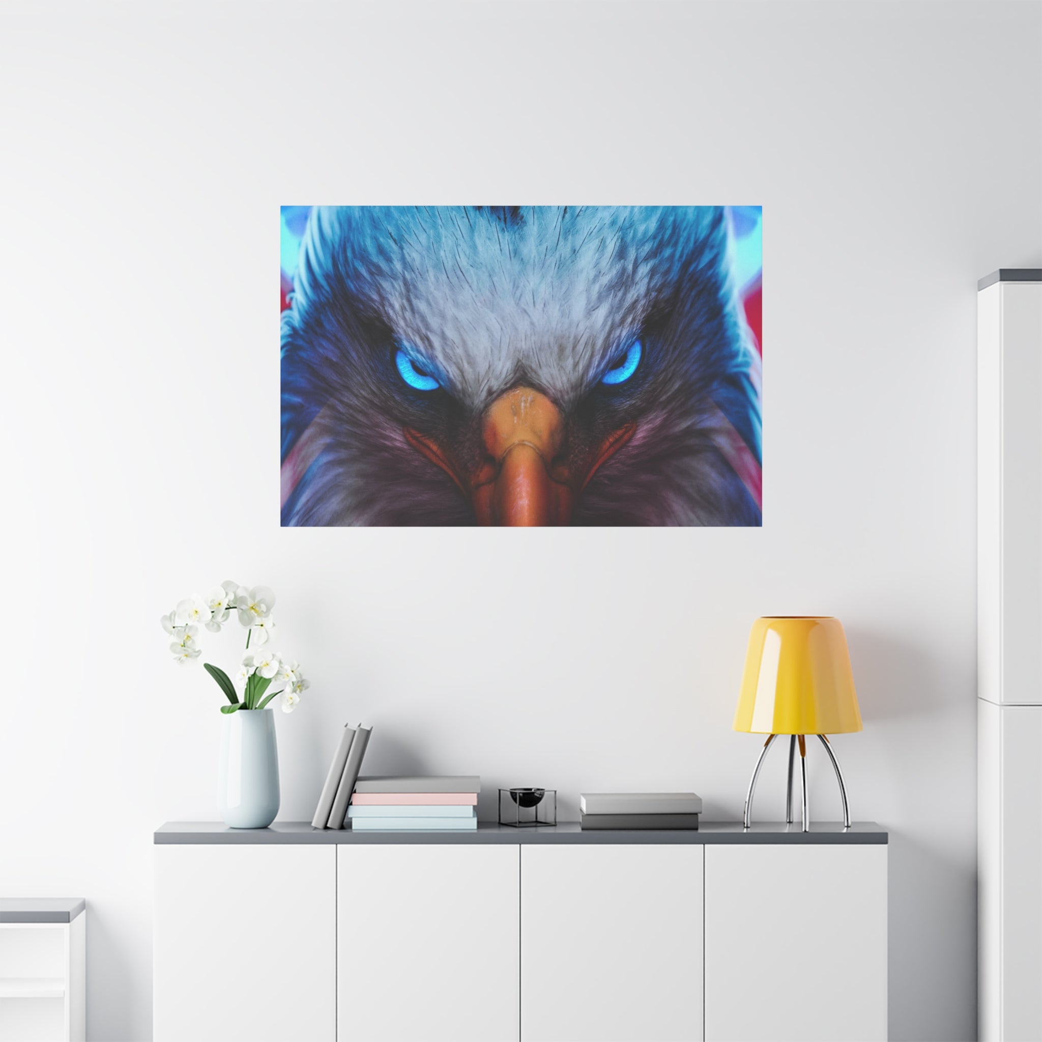 american-eagle-theme-canvas-wall-art-bird-of-prey-decor-eagle-eyes-wall-hanging-matte-stretched-canvas-print-wildlife-artwork