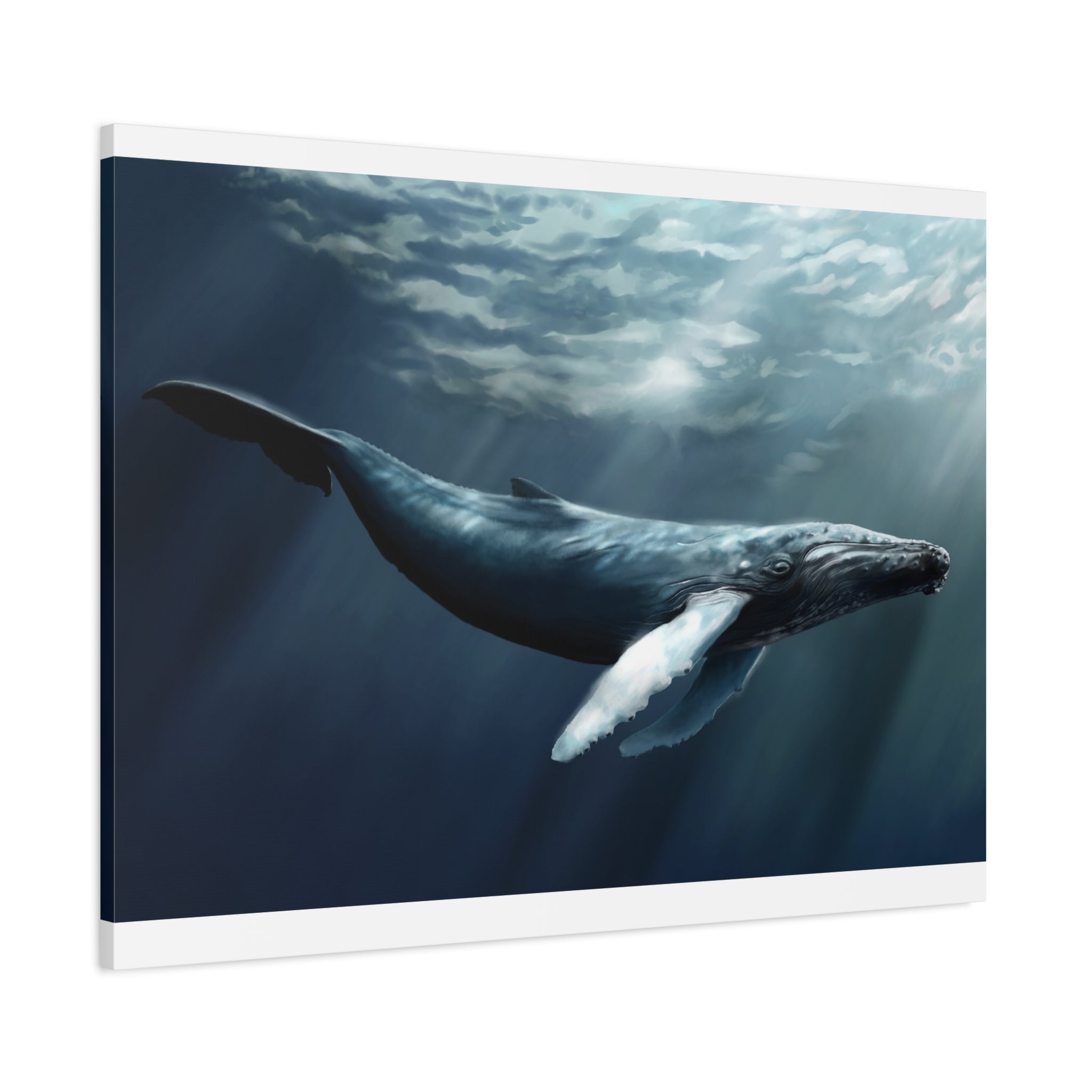 canvas-art-humpback-whale-wall-decor-matte-stretched-print-underwater-ocean-painting-nautical-home-decor-sea-life-artwork-wha