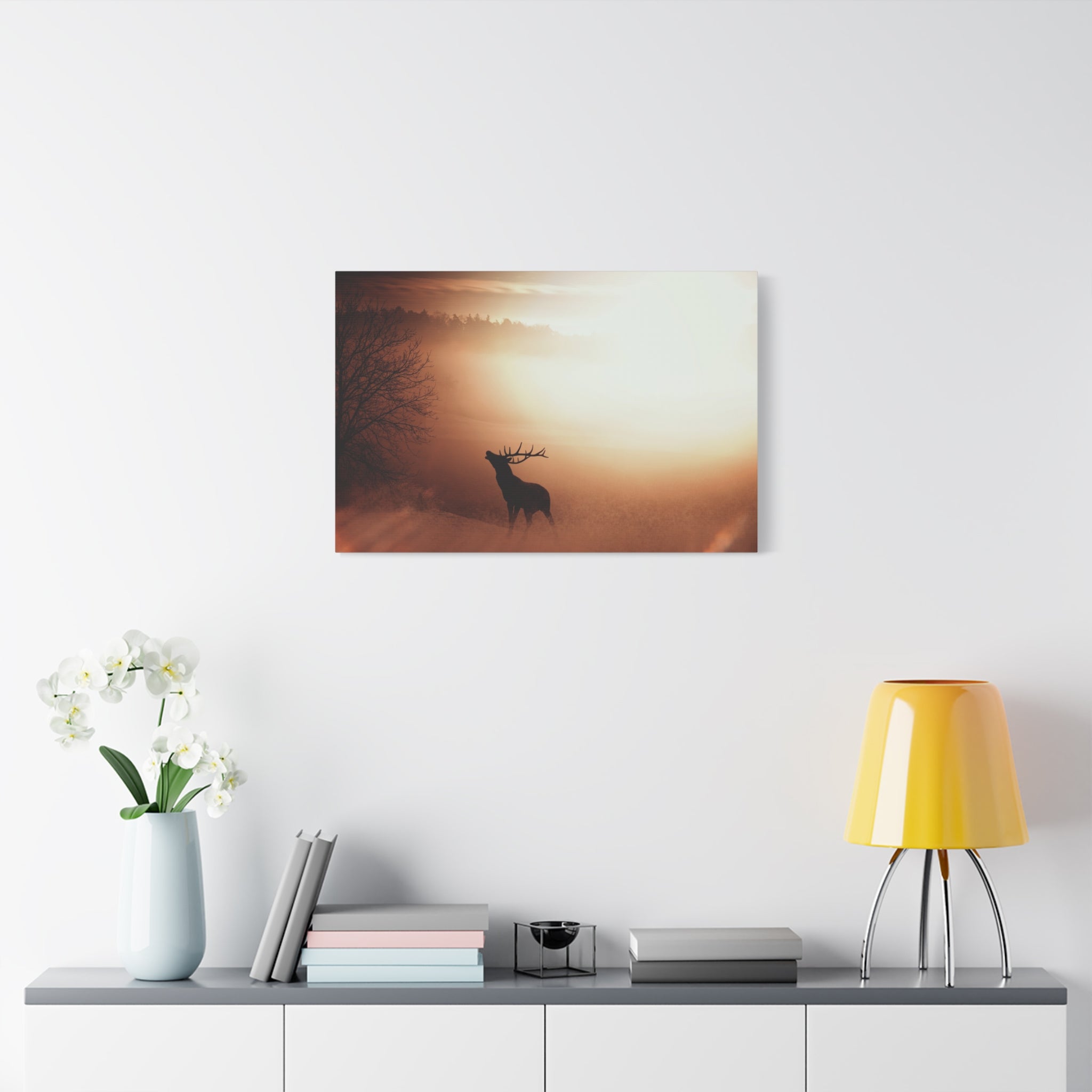 canvas-print-elk-in-forest-nature-home-decor-animal-wall-art-wildlife-decor-matte-stretched-canvas