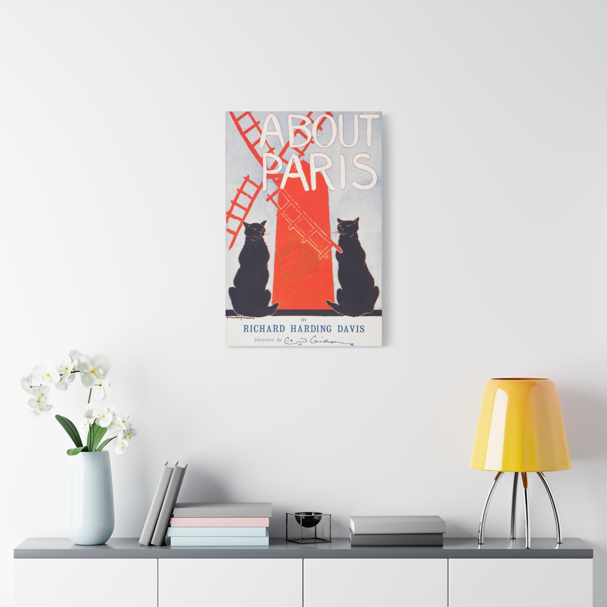 canvas-print-paris-decor-by-edward-penfield-matte-stretched-canvas-black-cats-living-room-home-decor-parisian-illustration