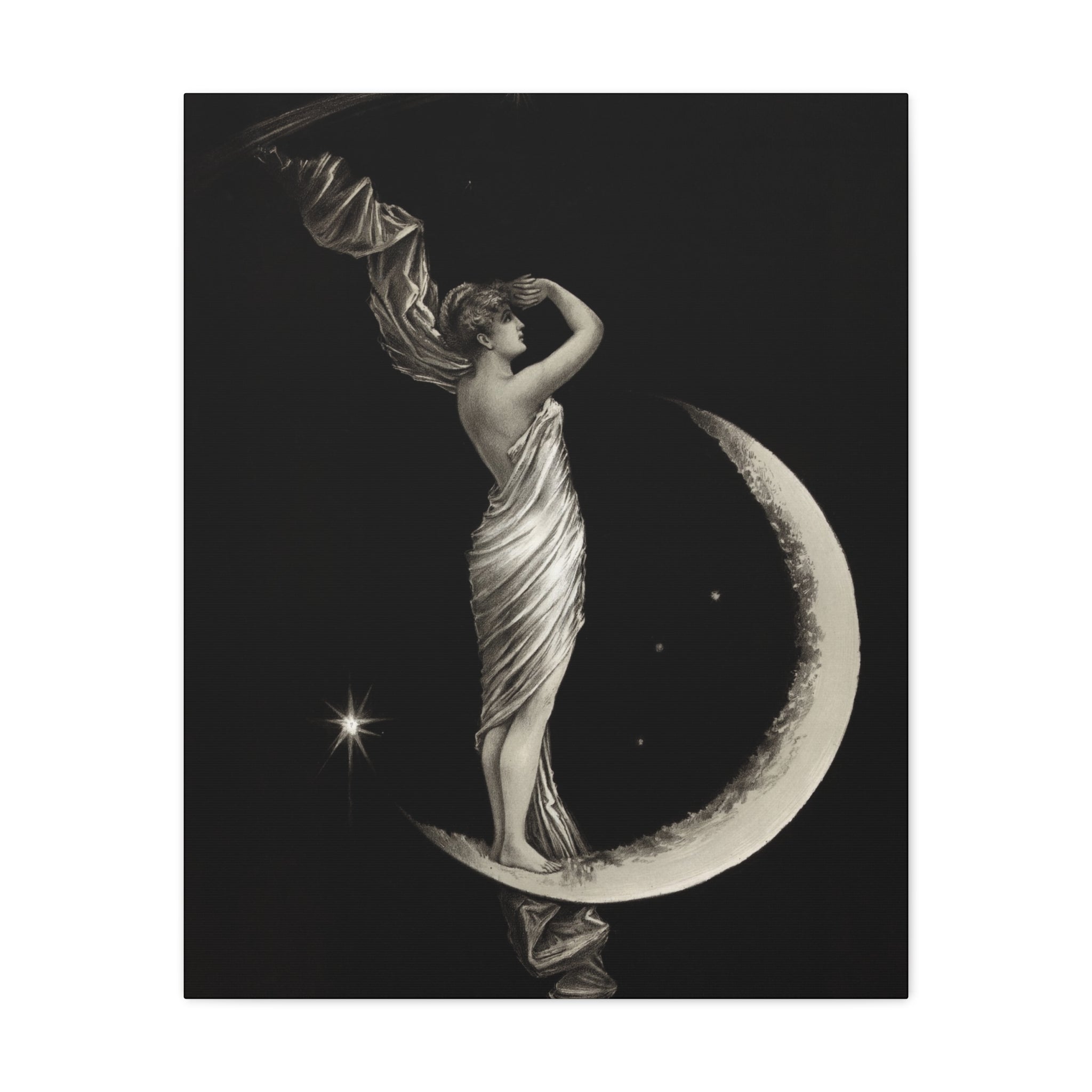 canvas-print-the-universal-favorite-1889-by-geo-h-walker-black-and-white-retro-art-moon-decor-comet-art-matte-canvas