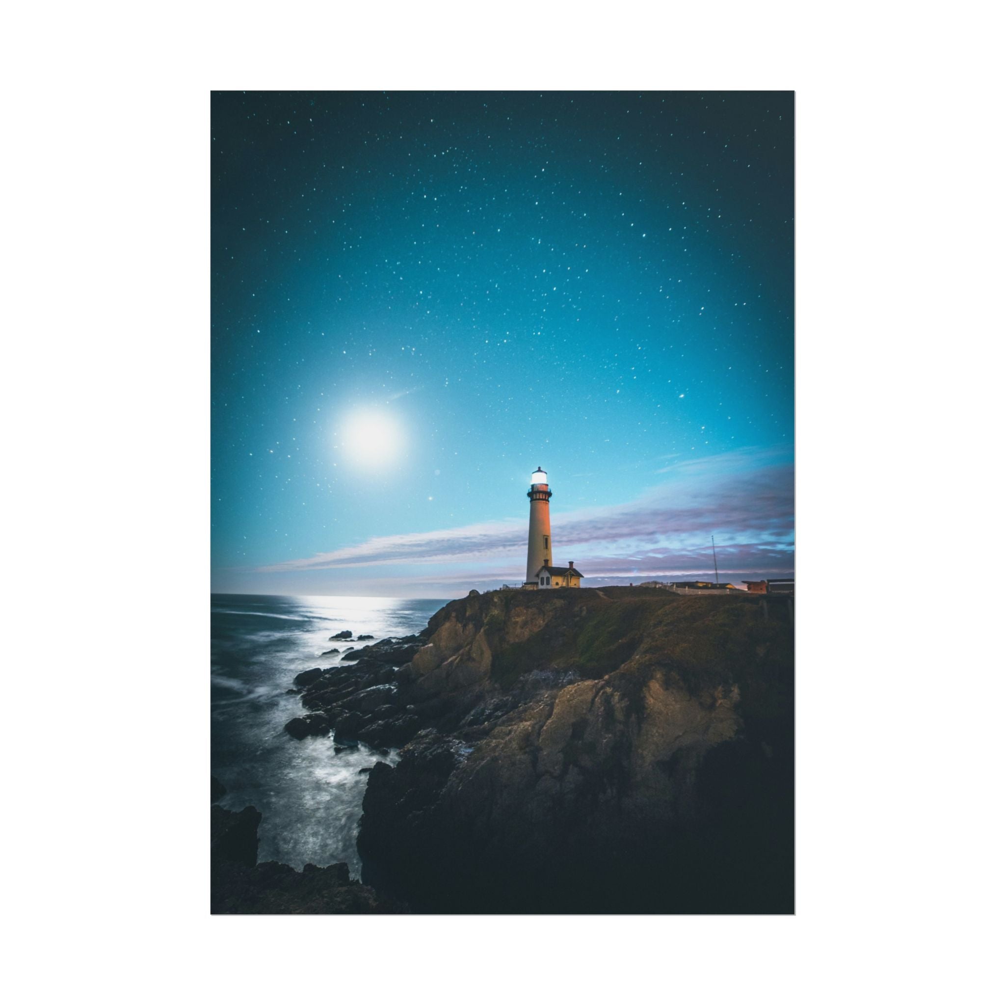 lighthouse-on-rock-poster-print-coastal-wall-art-nautical-wall-decor-beach-house-decoration-seaside-wall-ocean-wall-art