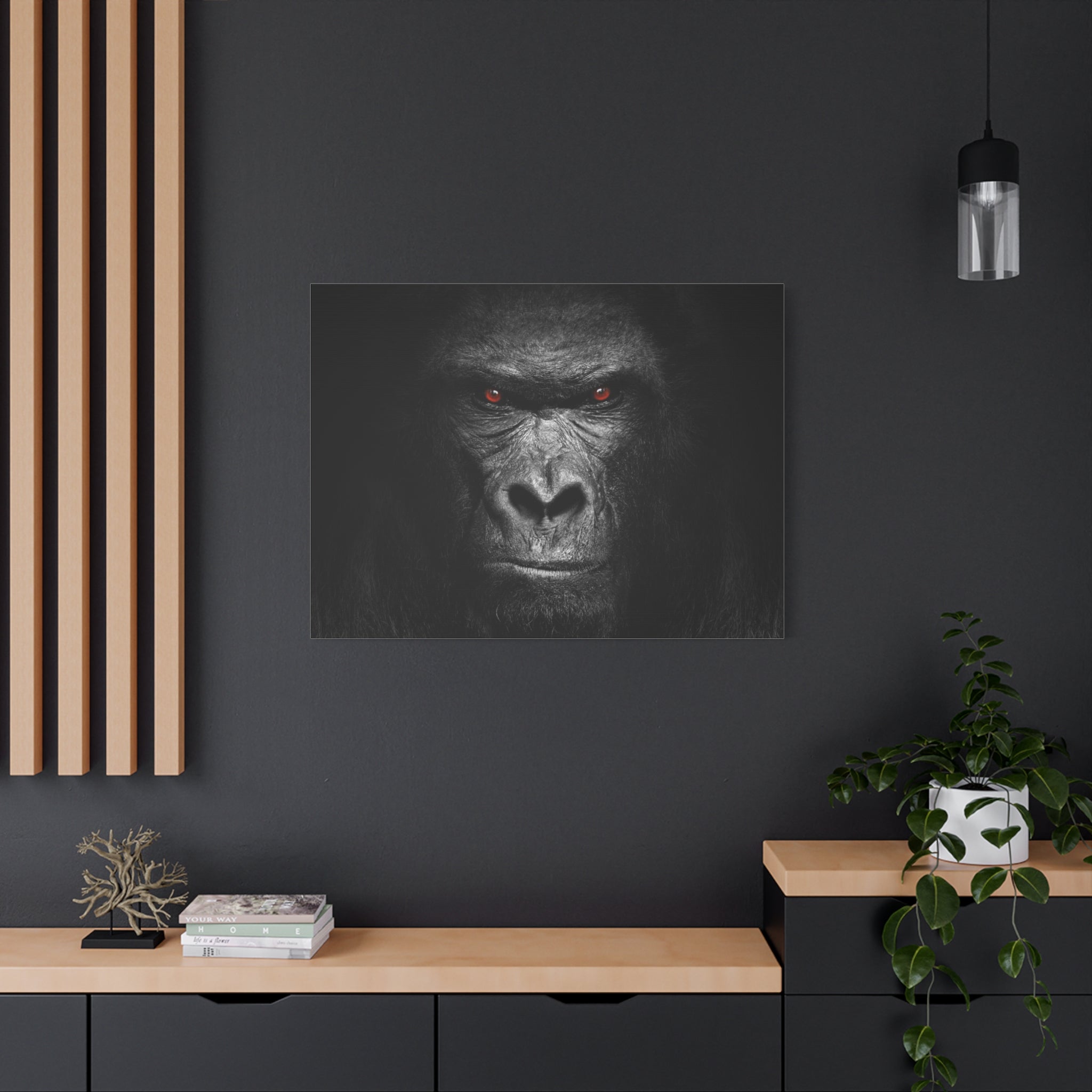 canvas-print-gorilla-face-wall-art-black-and-white-animal-decor-stretched-matte-canvas-wildlife-artwork-jungle-theme-room