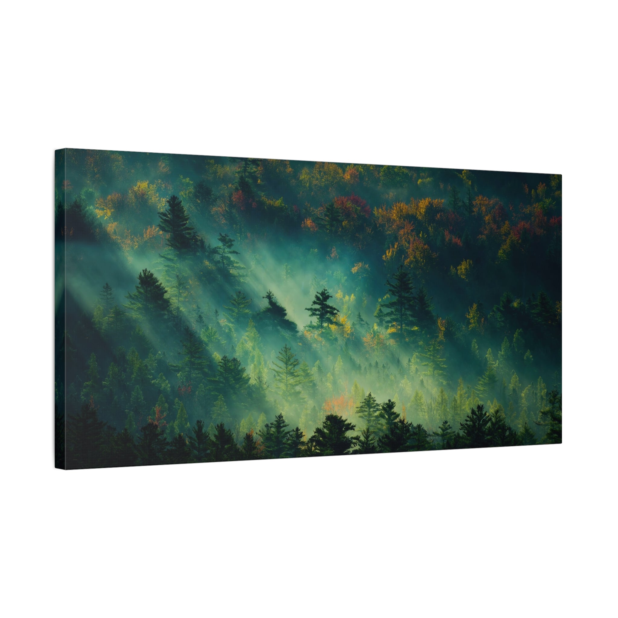 canvas-print-foggy-forest-nature-mist-wall-art-matte-stretched-canvas-landscape-scenery-woods-decor-nature-lover-gift-rustic-