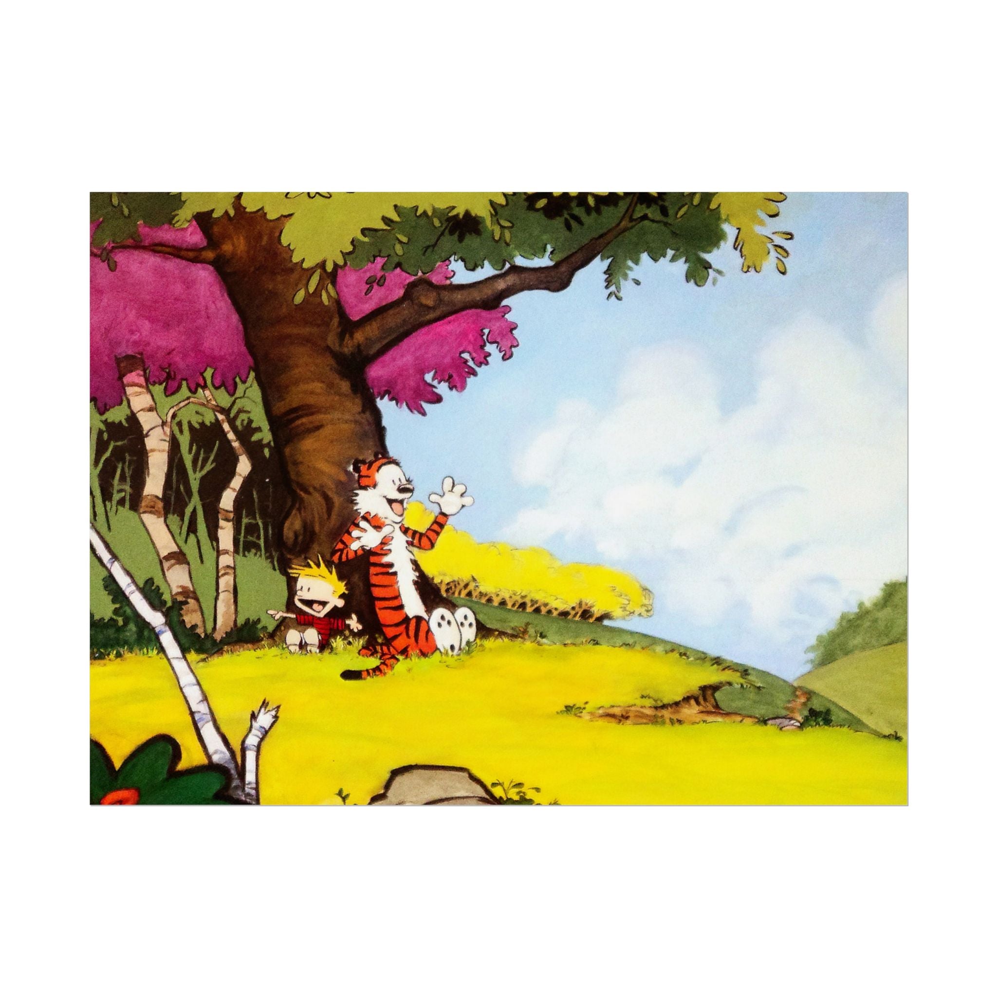 Calvin and Hobbes Poster Wall Art - Nostalgic Cartoon Wall Decor - Unique Birthday Gift for Fans - Timeless Comic Book Design