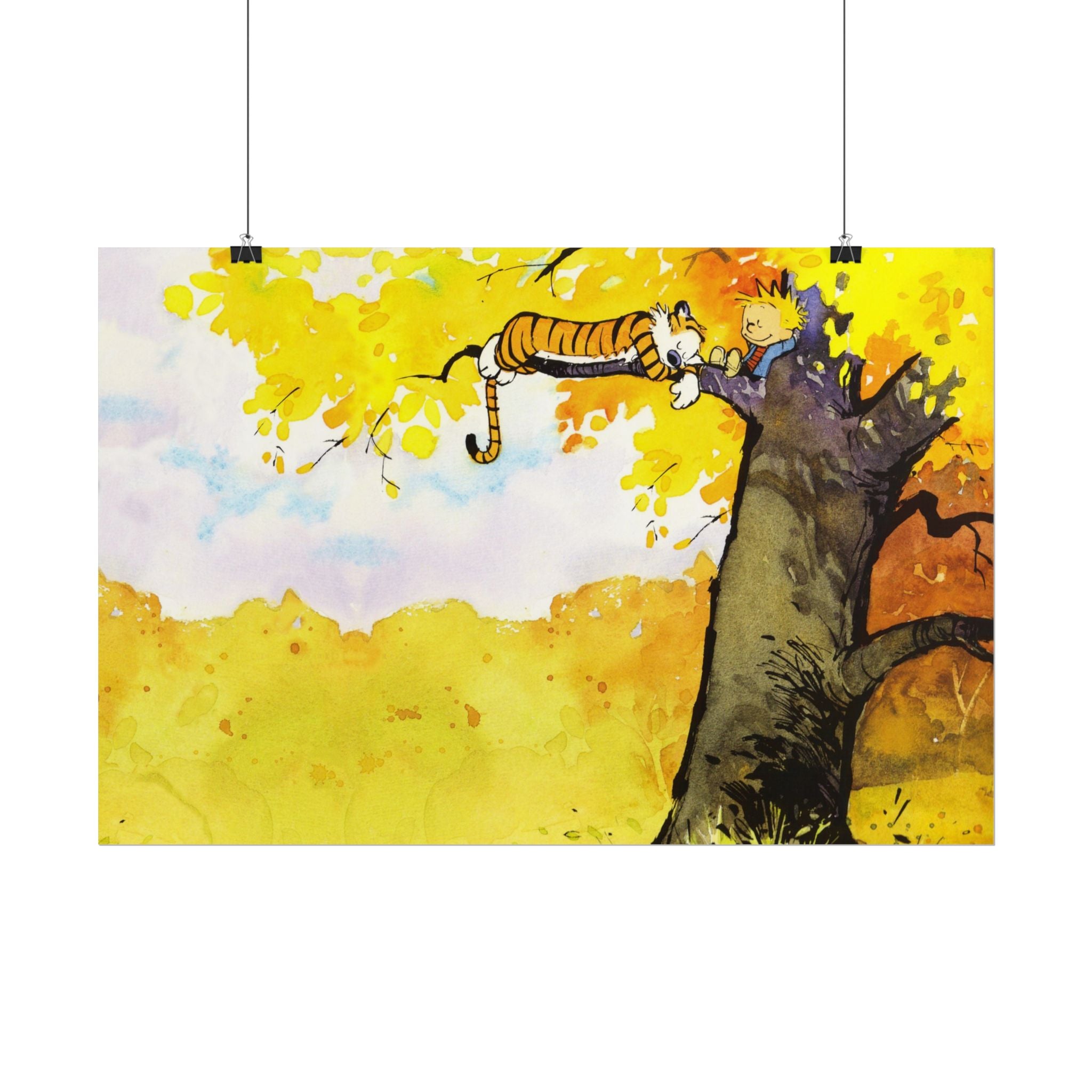 Calvin and Hobbes Poster Wall Art - Cartoon Wall Decor - Unique Birthday Gift for Fans - Timeless Comic Book Art