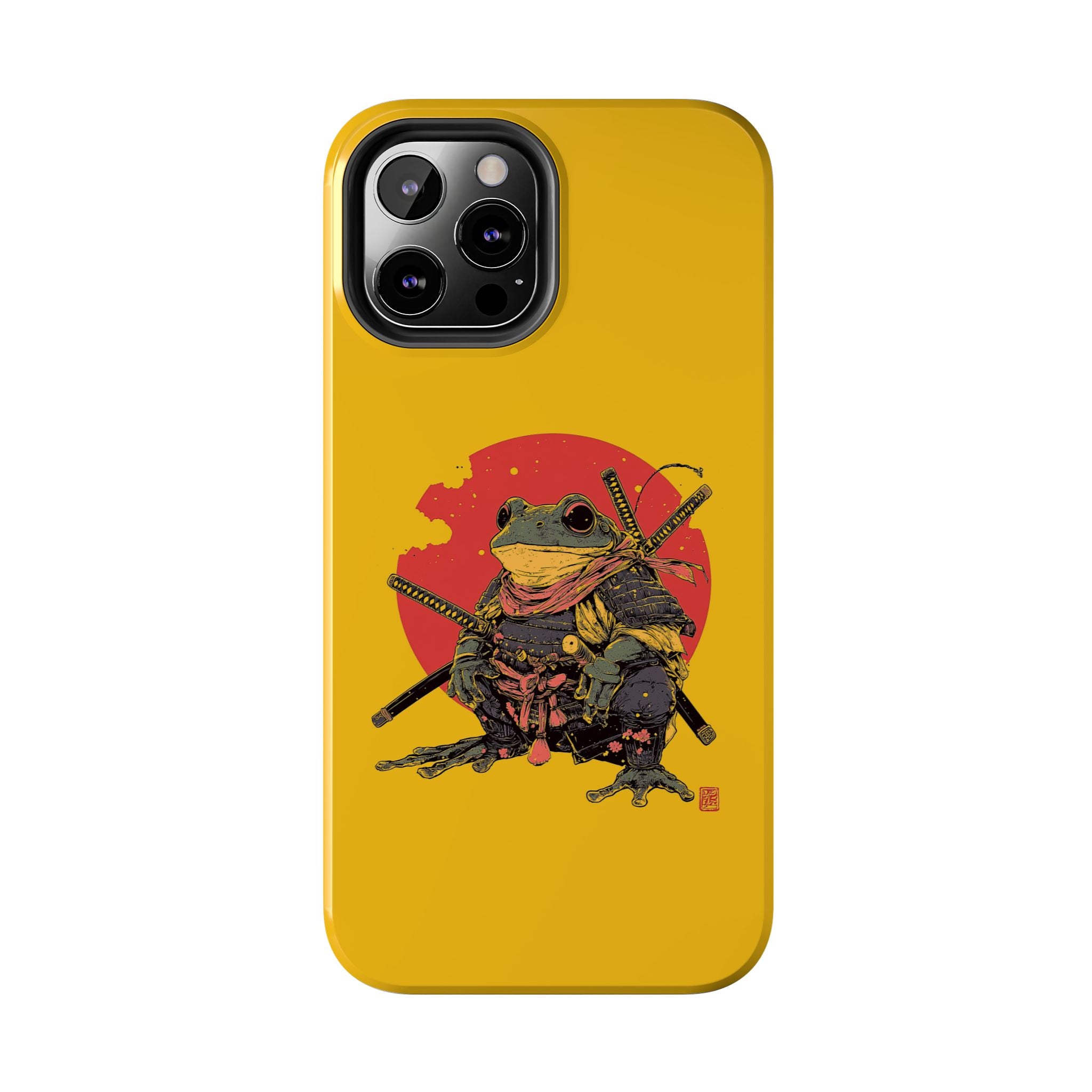 retro-vintage-ninja-frog-iphone-tough-case-red-sun-japanese-samurai-frog-design-ninja-warrior-yellow-iphone-hard-cover