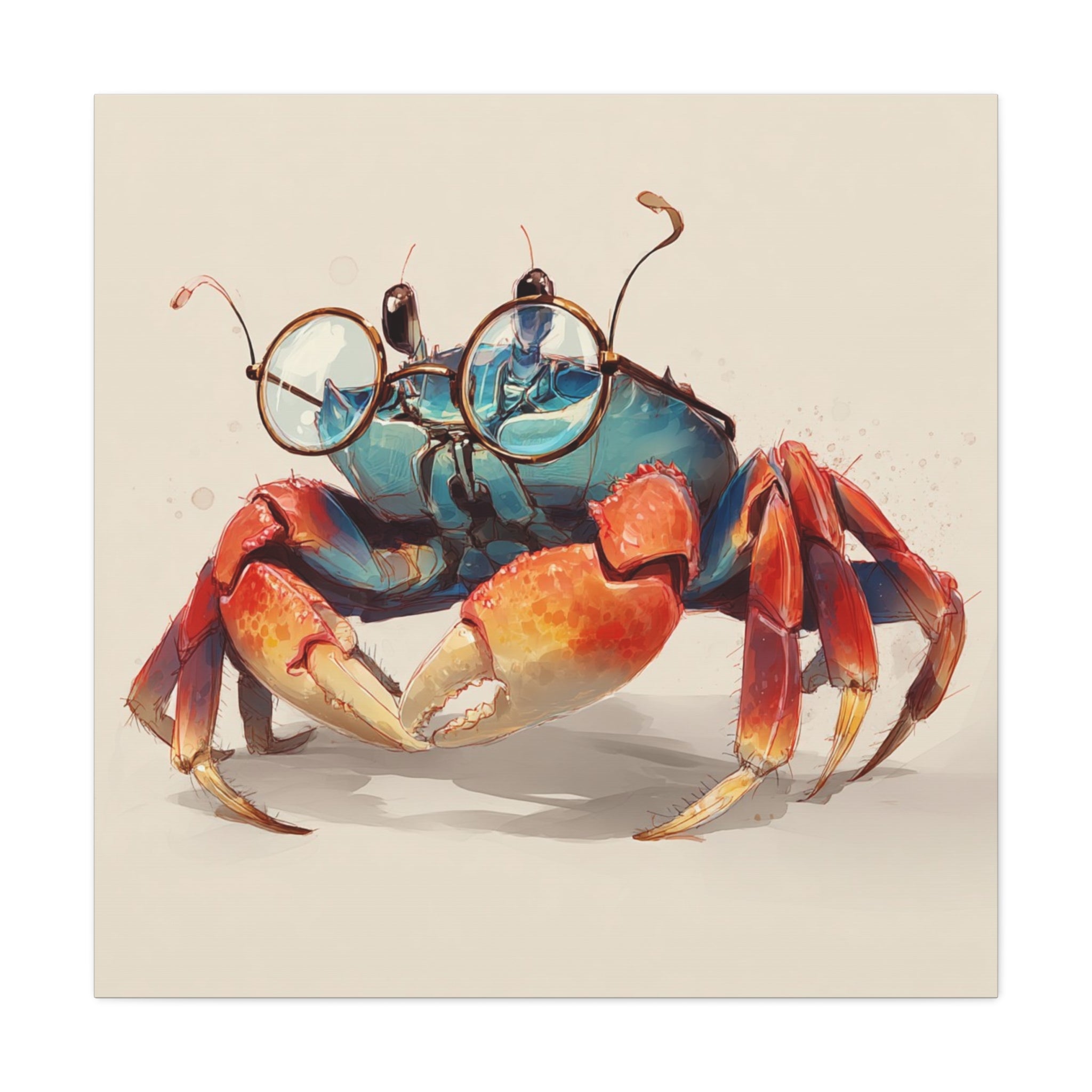 whimsical-geek-crab-art-canvas-quirky-home-decor-for-beach-lovers-canvas-wall-art