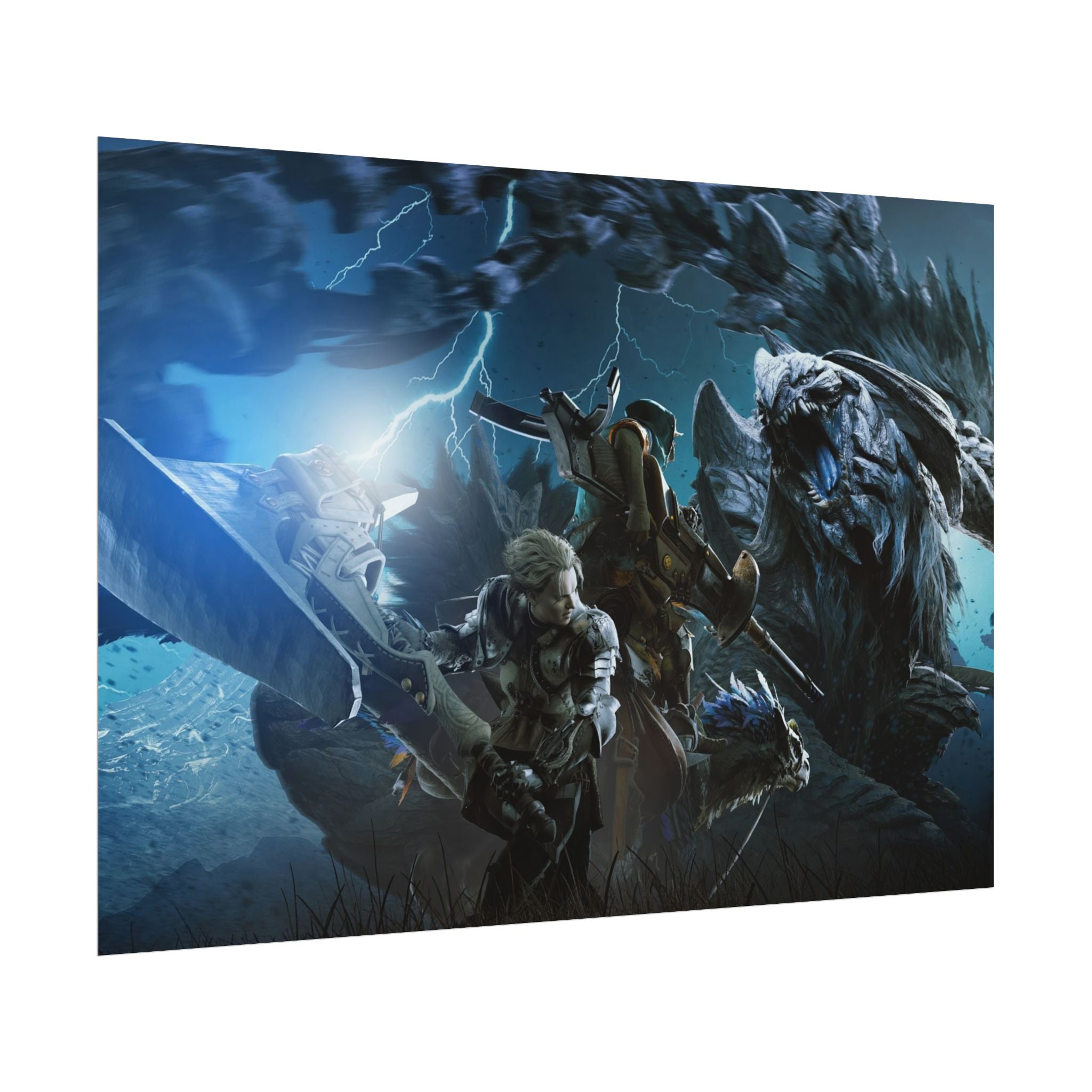 monster-hunter-poster-wall-art-matte-print-home-decor-gaming-poster-art-gamer-gift-video-game-art-hunter-fan