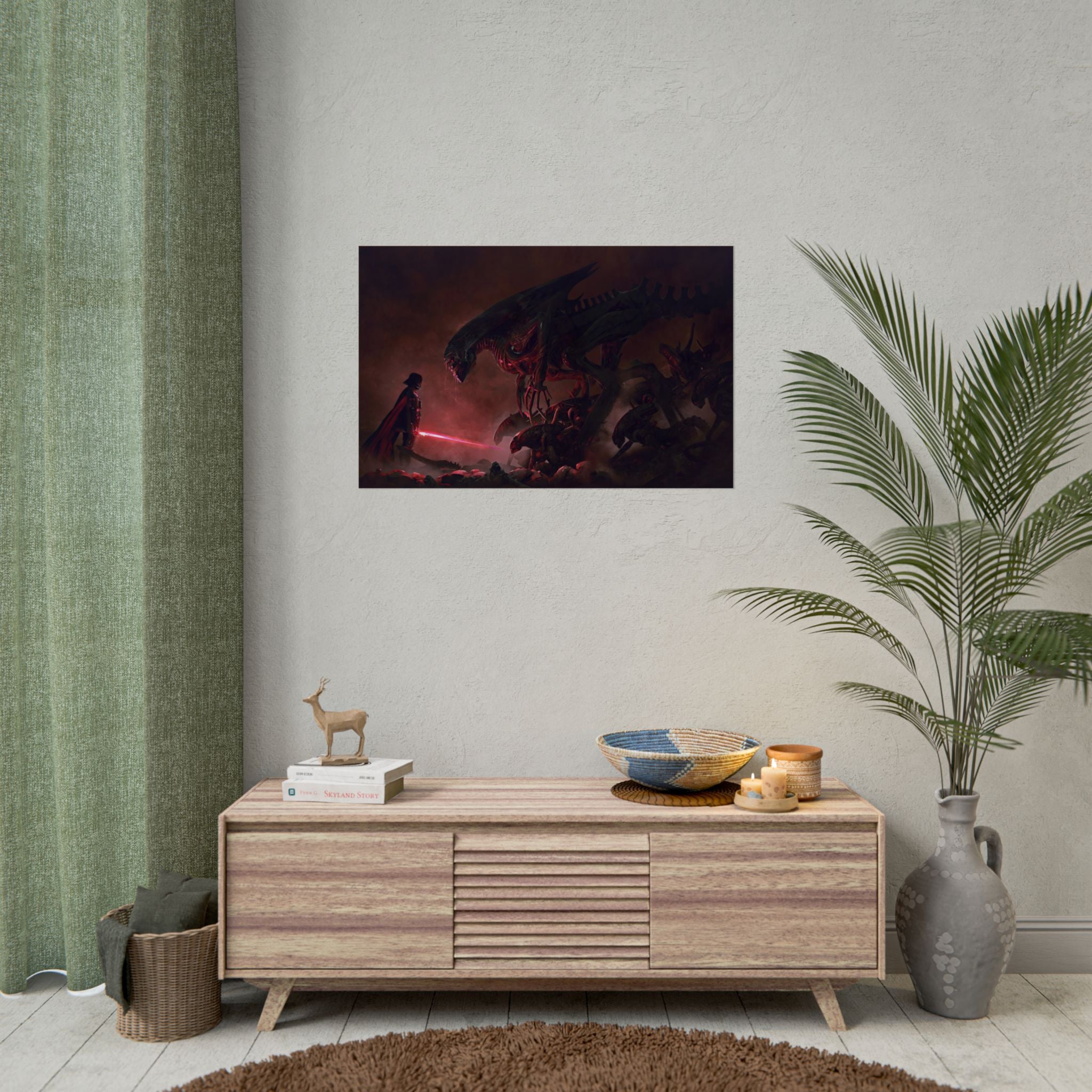 darth-vader-vs-aliens-xenomorph-poster-print-star-wars-fine-art-poster-wall-art-decor-home-office-decoration-sci-fi-fan