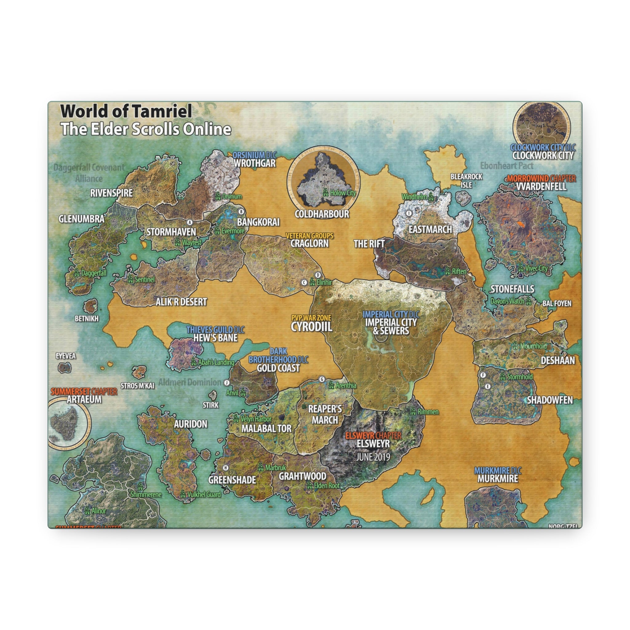 Skyrim World Map Tamriel, The Elder Scrolls Skyrim Canvas Wall Art - Dragon Game Canvas Print Room Decor, Gaming Wall Art, Skyrim Gift