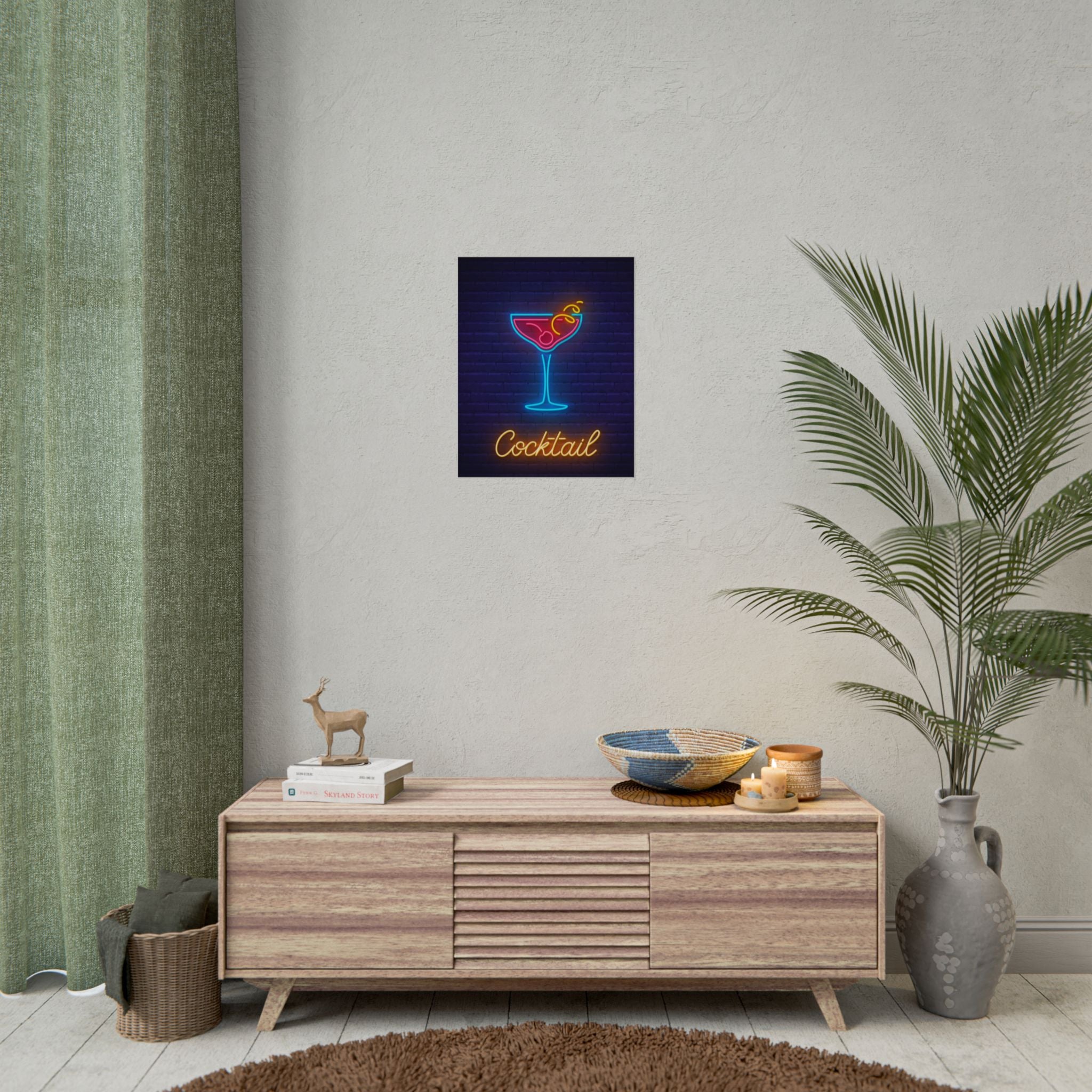 cocktail-neon-martini-poster-wall-art-decor-large-poster-artwork-cocktail-print-bar-decor-kitchen-wall-art