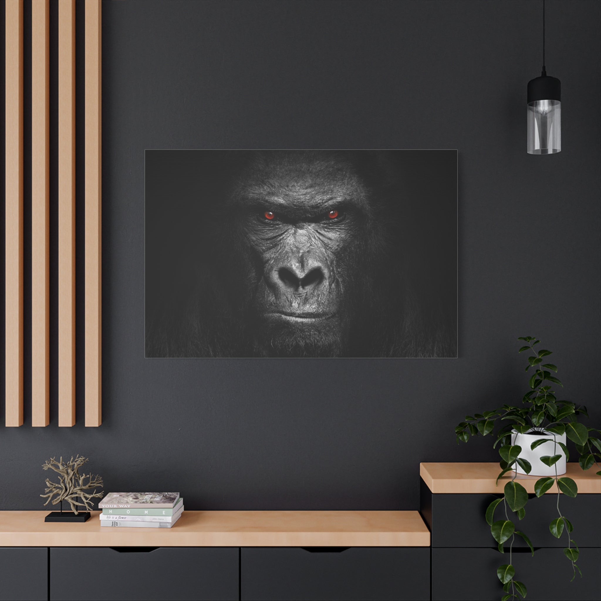 canvas-print-gorilla-face-wall-art-black-and-white-animal-decor-stretched-matte-canvas-wildlife-artwork-jungle-theme-room