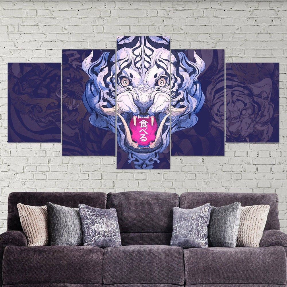 white-tiger-animal-art-tiger-lovers-5-piece-canvas-wall-art-fantasy-canvas-print-tiger-decor-art-large-wall-art-multi-panel-g