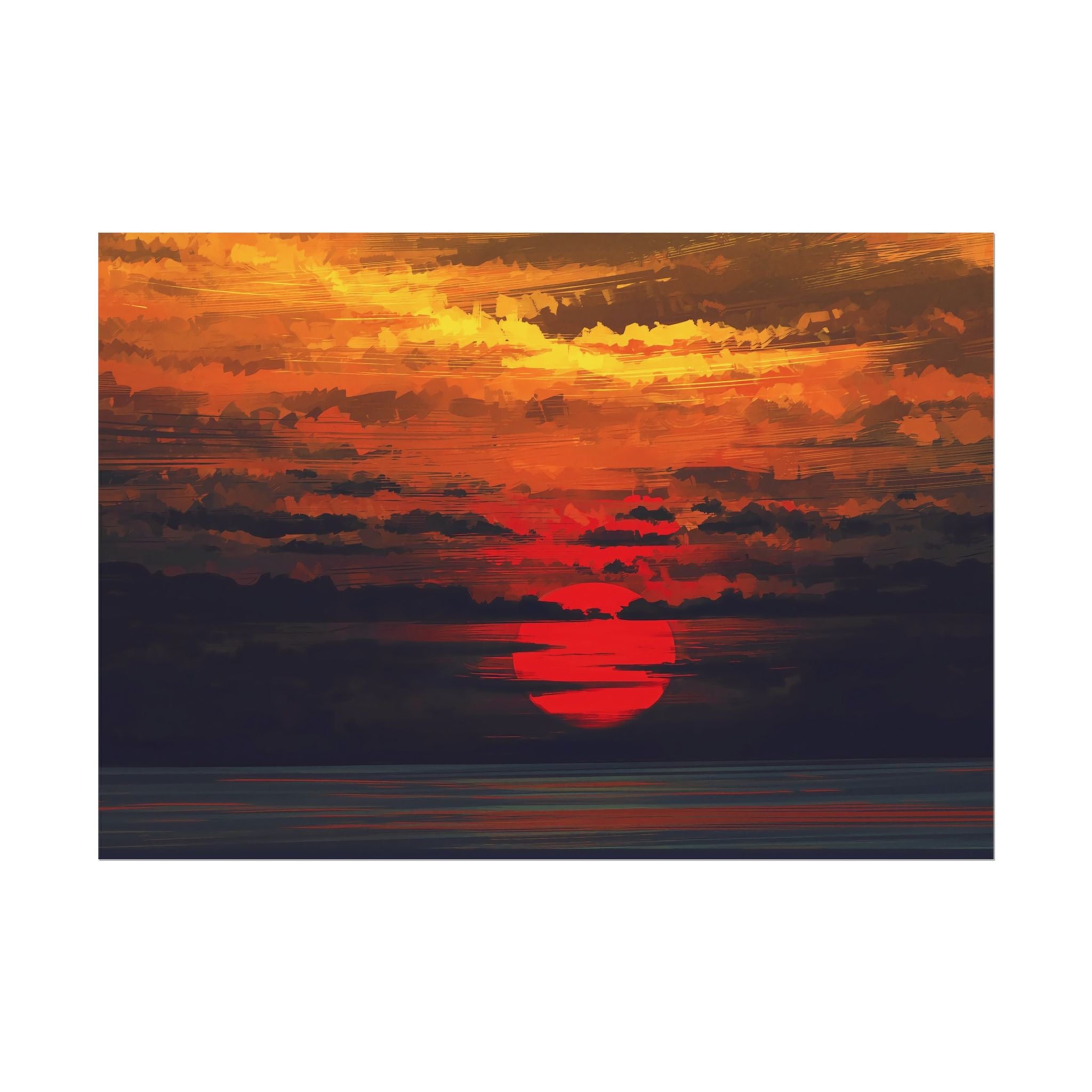 red-sunset-landscape-poster-print-cozy-home-decor-living-room-decor-farm-house-wall-decor-house-warming-gift