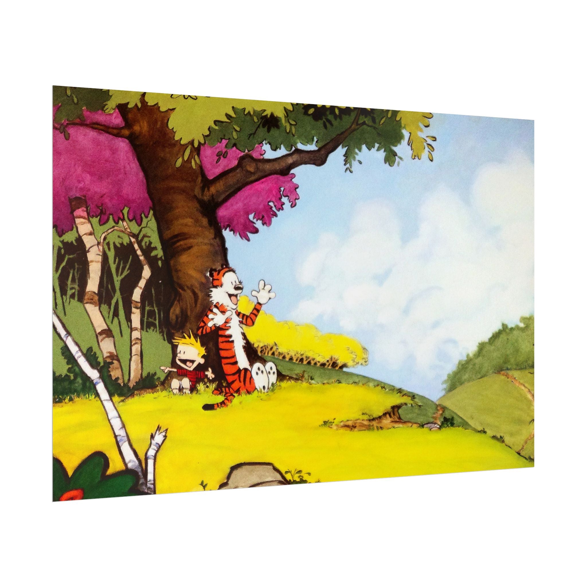 Calvin and Hobbes Poster Wall Art - Nostalgic Cartoon Wall Decor - Unique Birthday Gift for Fans - Timeless Comic Book Design