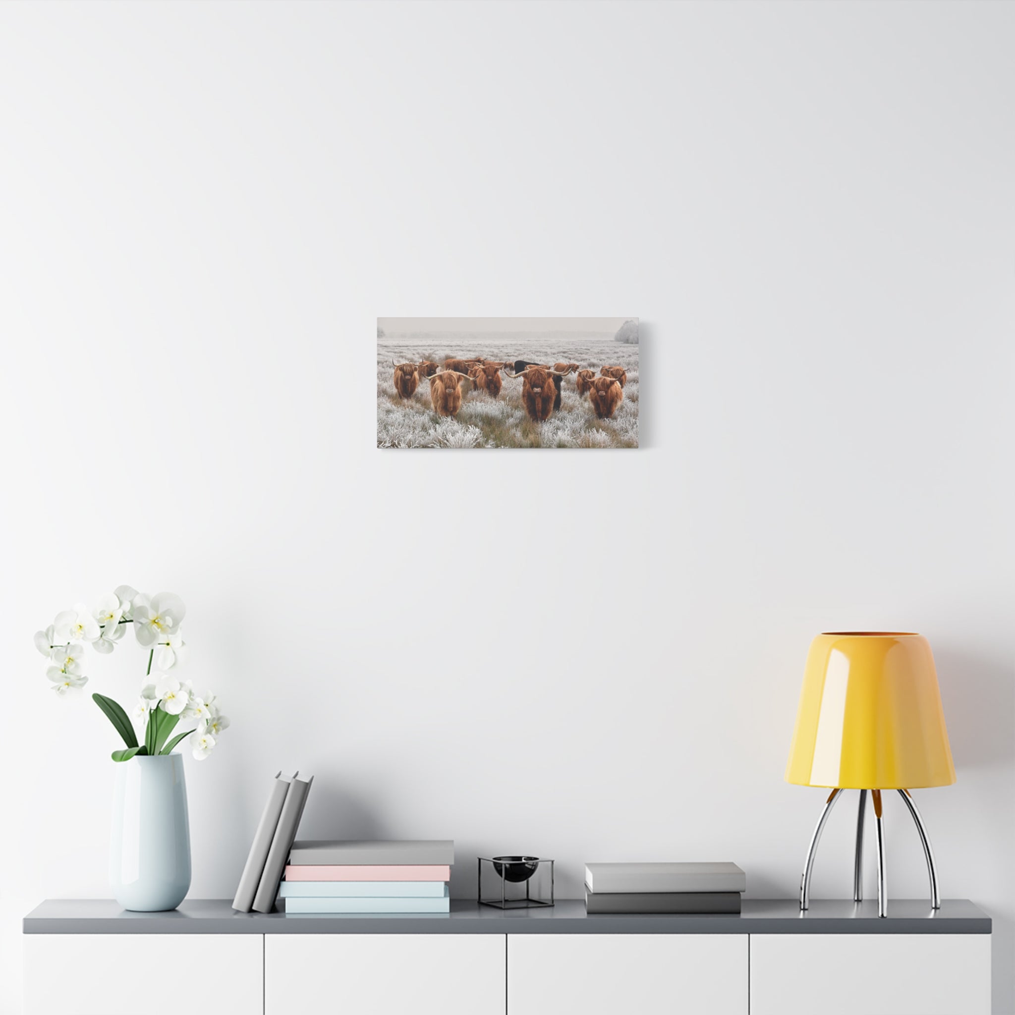 canvas-wall-art-scottish-highland-cow-longhorn-home-decor-stretched-matte-canvas-print-wall-hanging-farmhouse-art-rustic