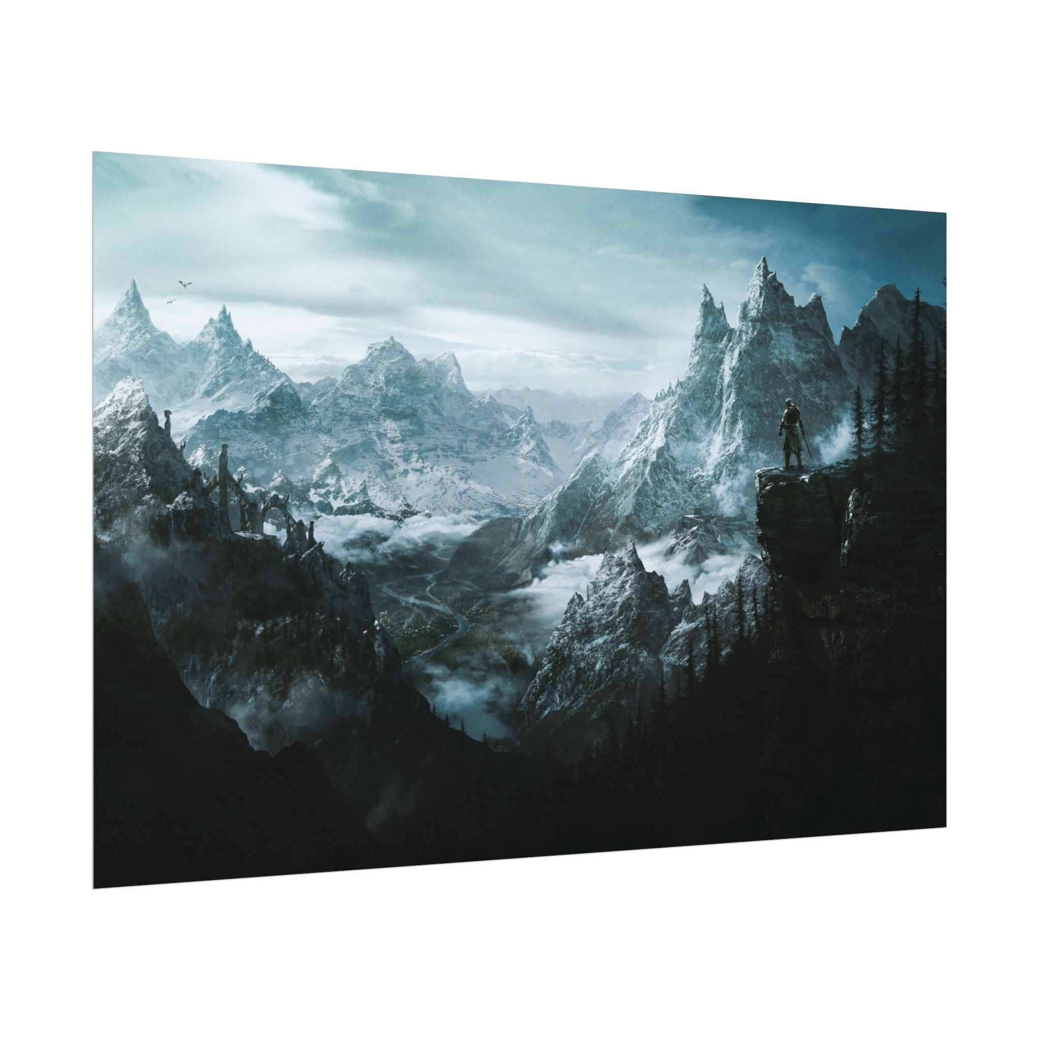 the-elder-scrolls-skyrim-dragon-poster-wall-art-viking-warrior-game-poster-print-room-decor-gaming-decor-skyri