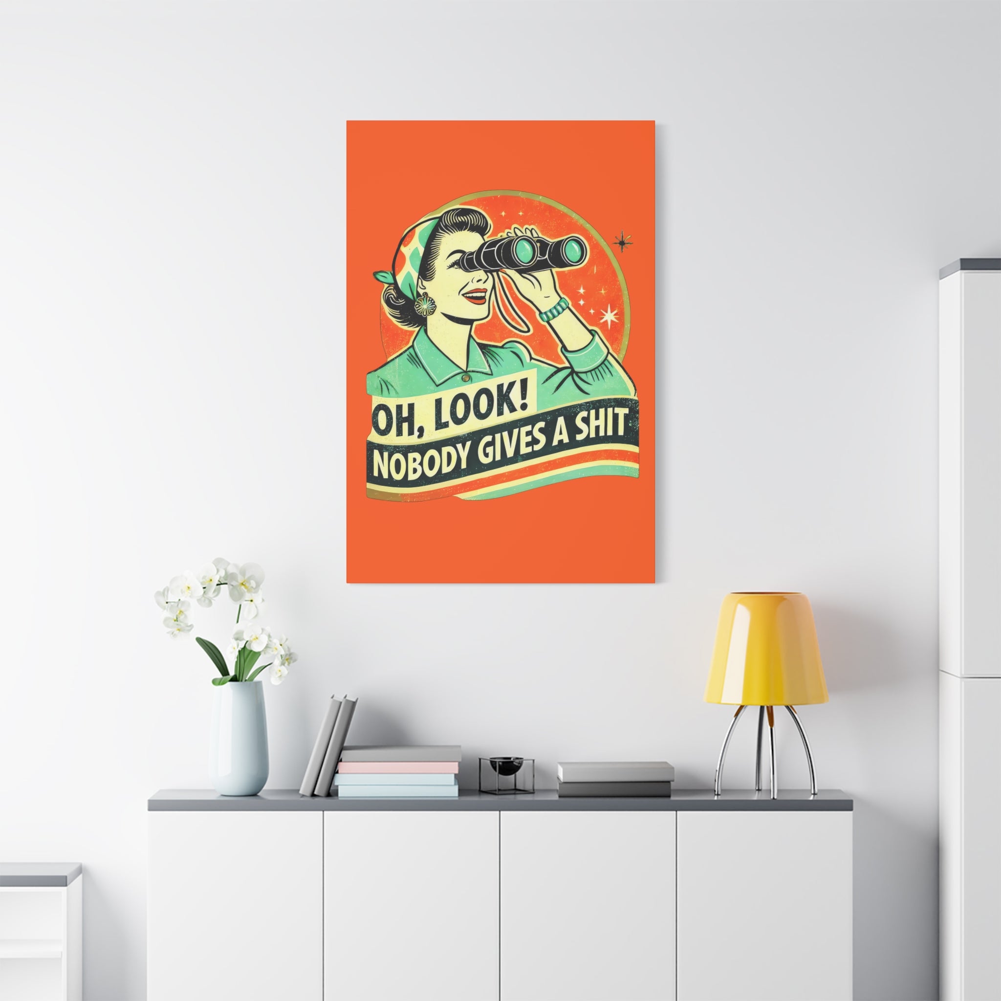 canvas-wall-art-funny-retro-woman-humorous-home-decor-matte-stretched-print-gift-for-her-vintage-style-poster-unique-wall