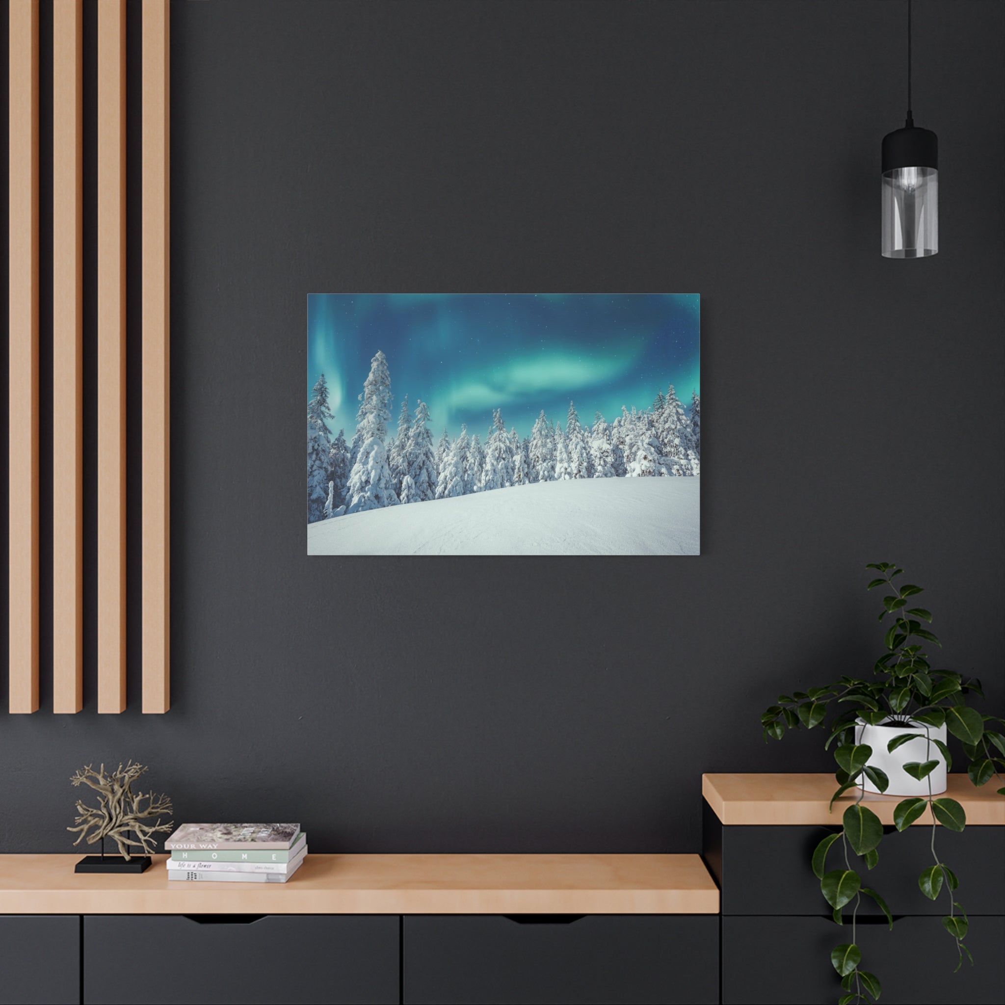 winter-canvas-wall-art-print-winter-tree-aurora-borealis-winter-decor-matte-canvas