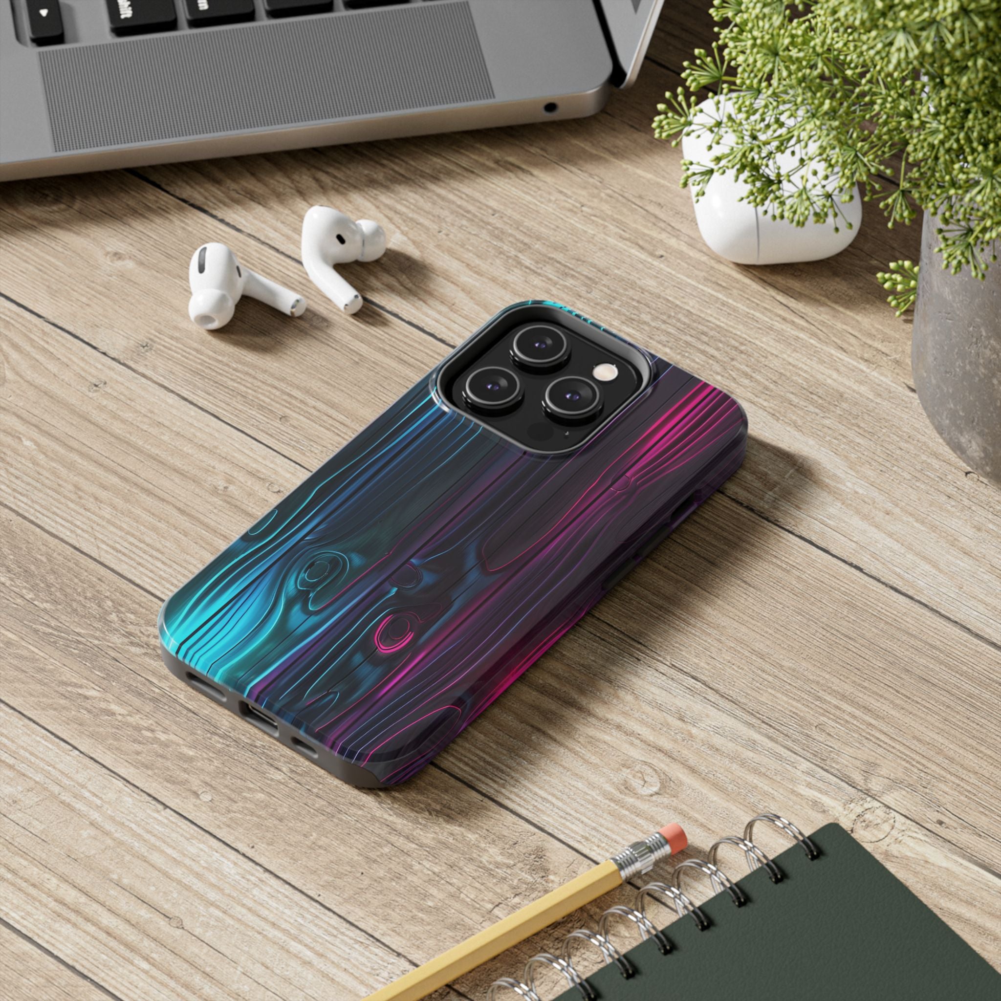 disco-neon-tough-iphone-cases-wood-grain-texture-iphone-case-cover-protective-iphone-shell-unique-iphone-accessories-iphone-1
