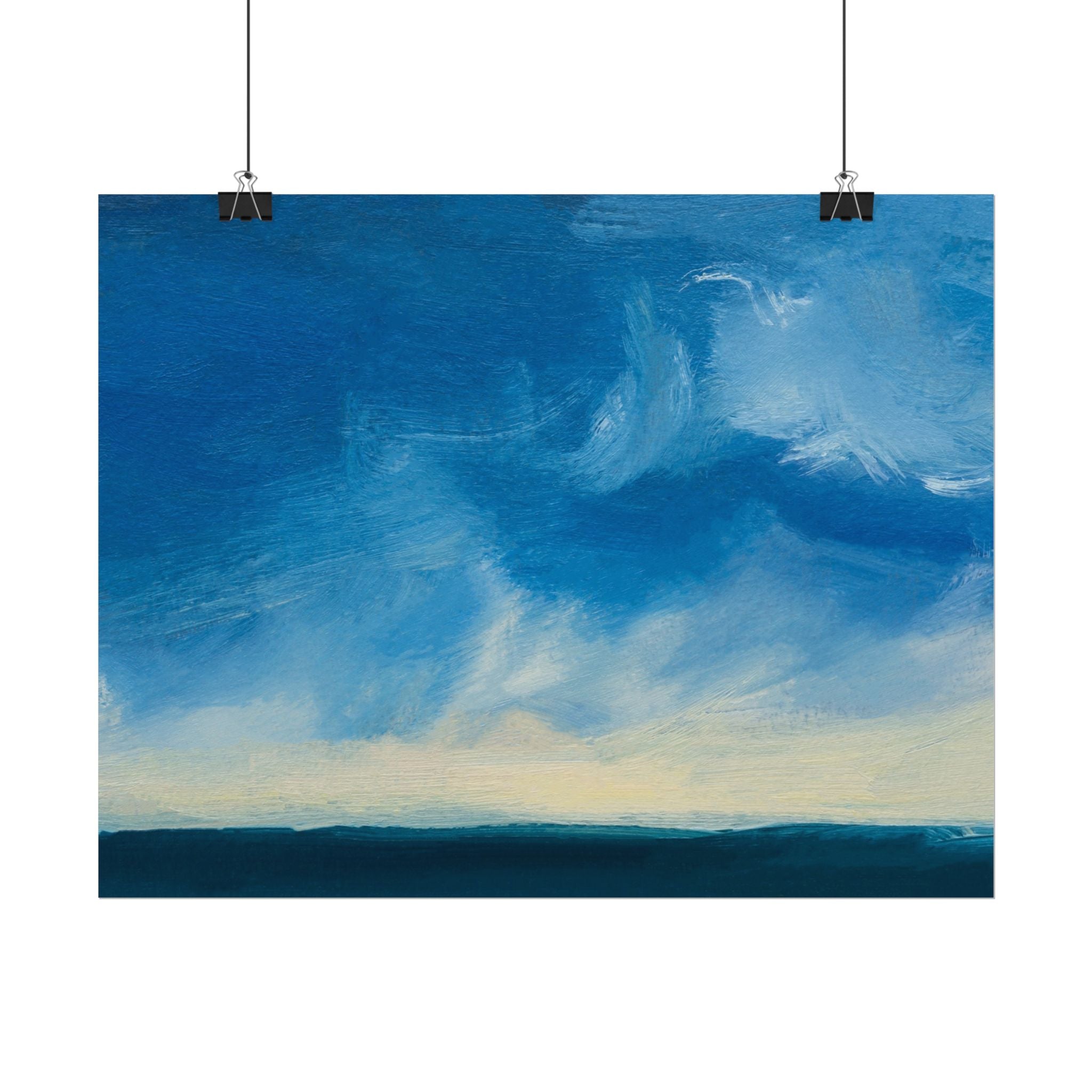 Blue Abstract Poster Print - Ocean and Sky, Home Decor, Office Wall Art, Gift for Art Lovers, Blue Room Decor, Abstract