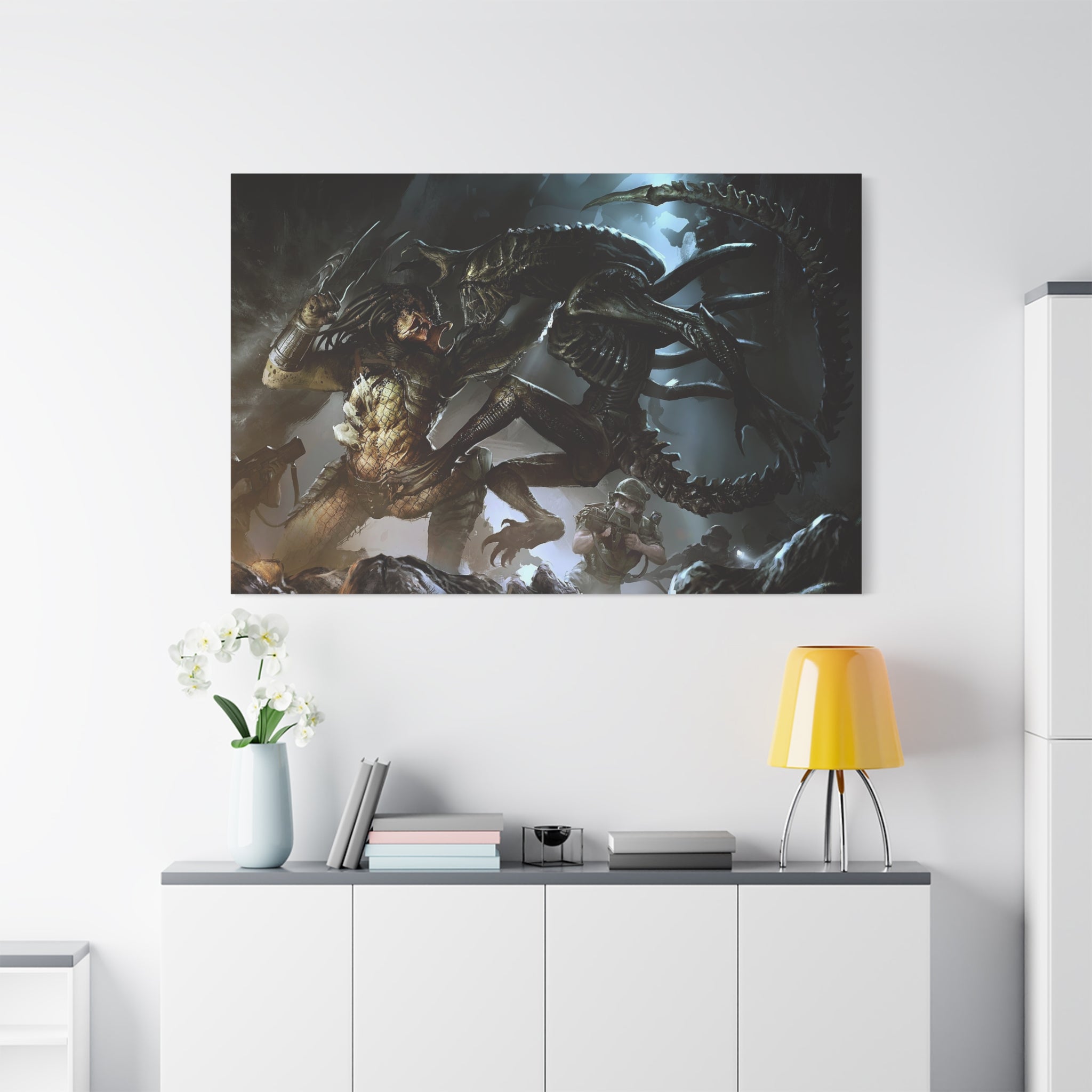 canvas-art-predator-alien-art-xenomorph-matte-canvas-print-stretched-wall-art-1-25-poster-sci-fi-home-decor-1
