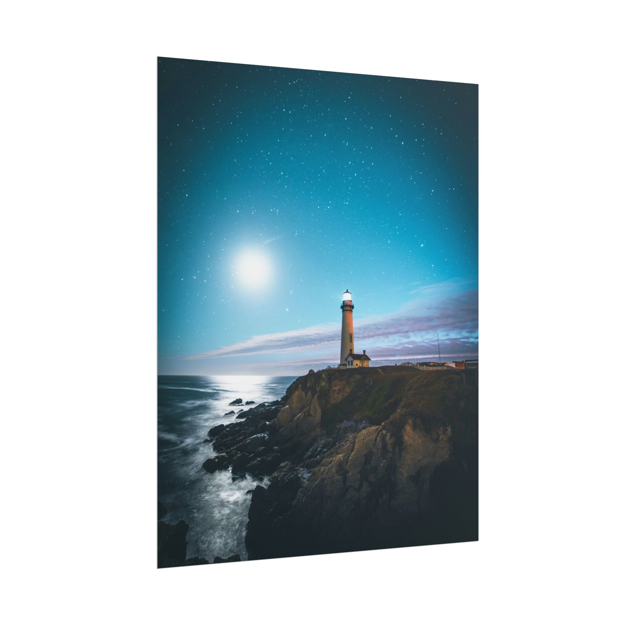 lighthouse-on-rock-poster-print-coastal-wall-art-nautical-wall-decor-beach-house-decoration-seaside-wall-ocean-wall-art