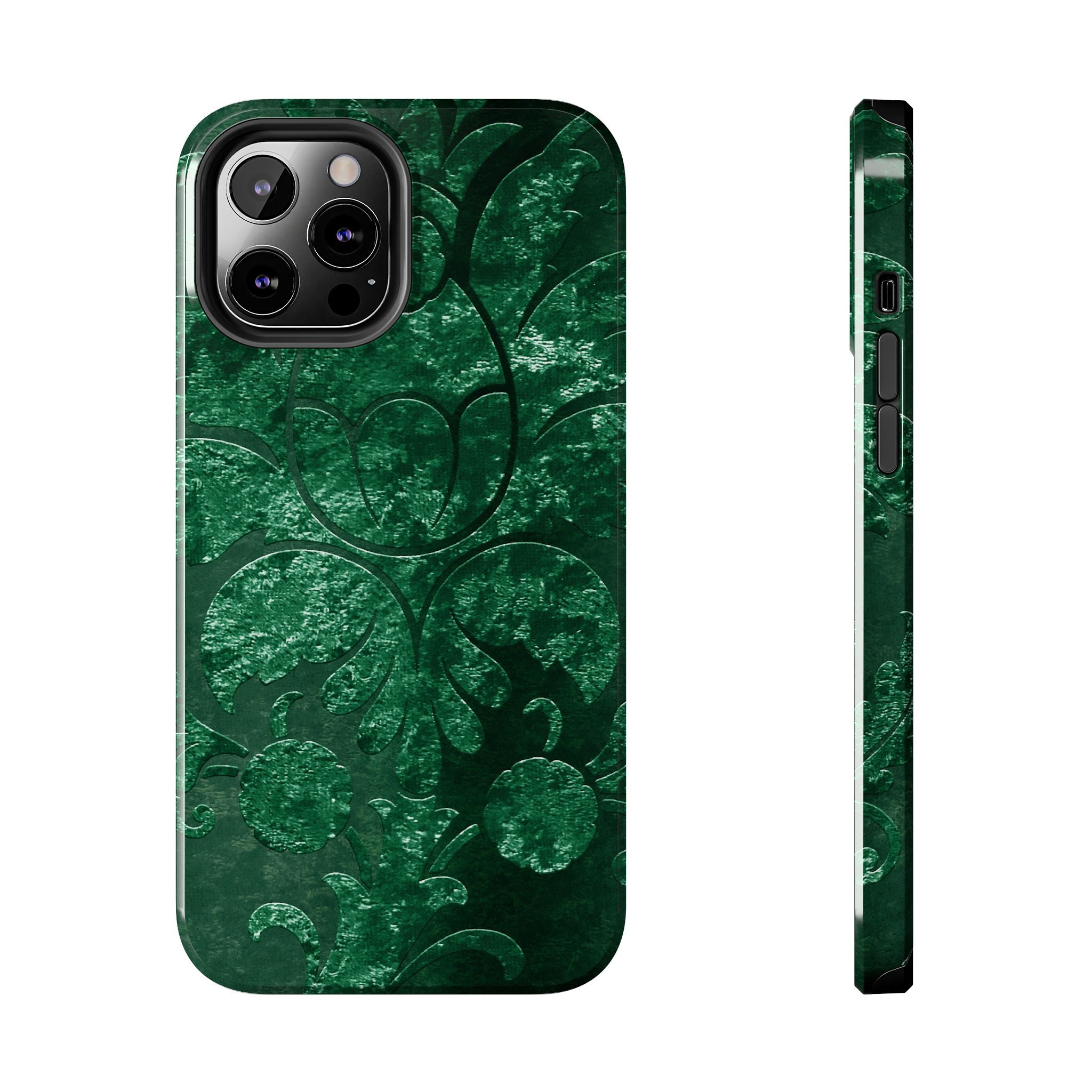 embossed-emerald-velvet-tough-iphone-case-protective-iphone-cover-heavy-duty-iphone-case-rugged-phone-case-durable-smartphone