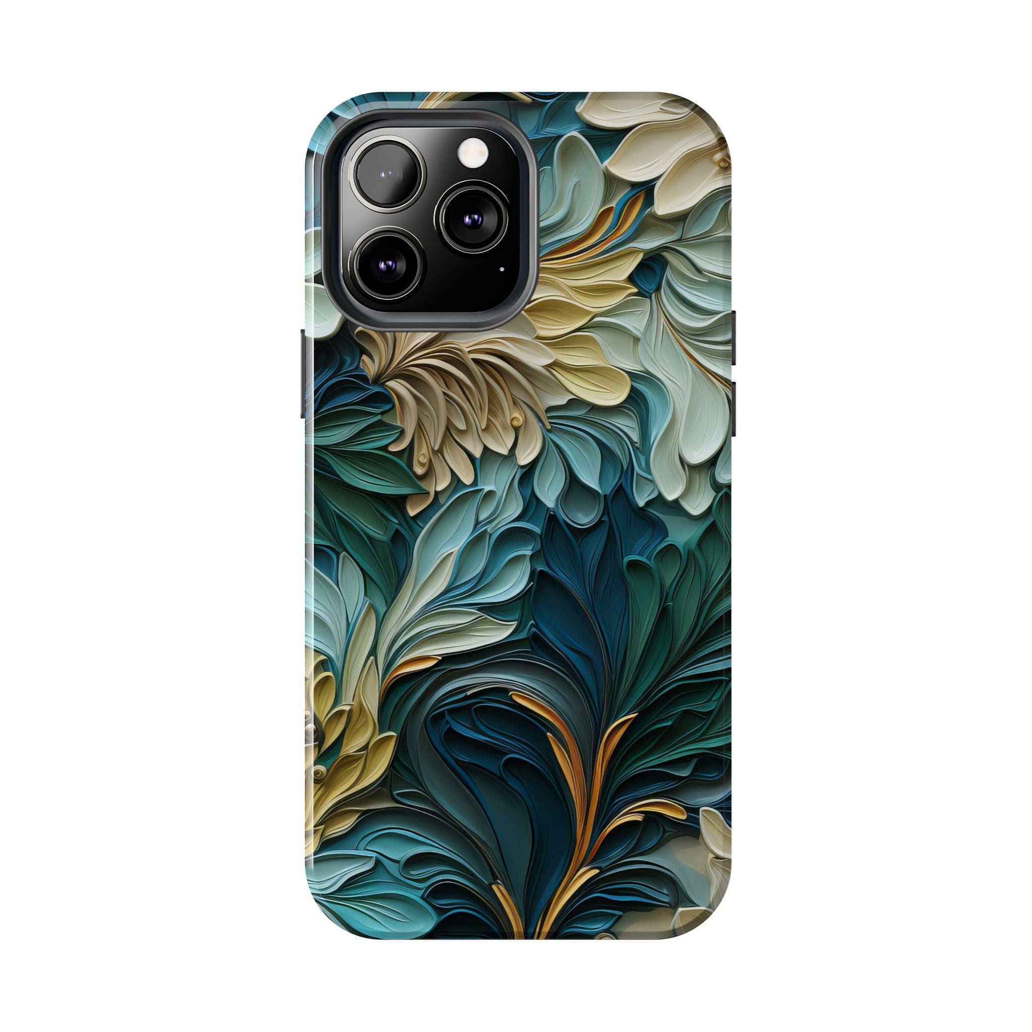 textured-art-nouveau-floral-tough-phone-case-cottagecore-iphone-case-unique-floral-phone-cover-vintage-style-iphone-case-prot