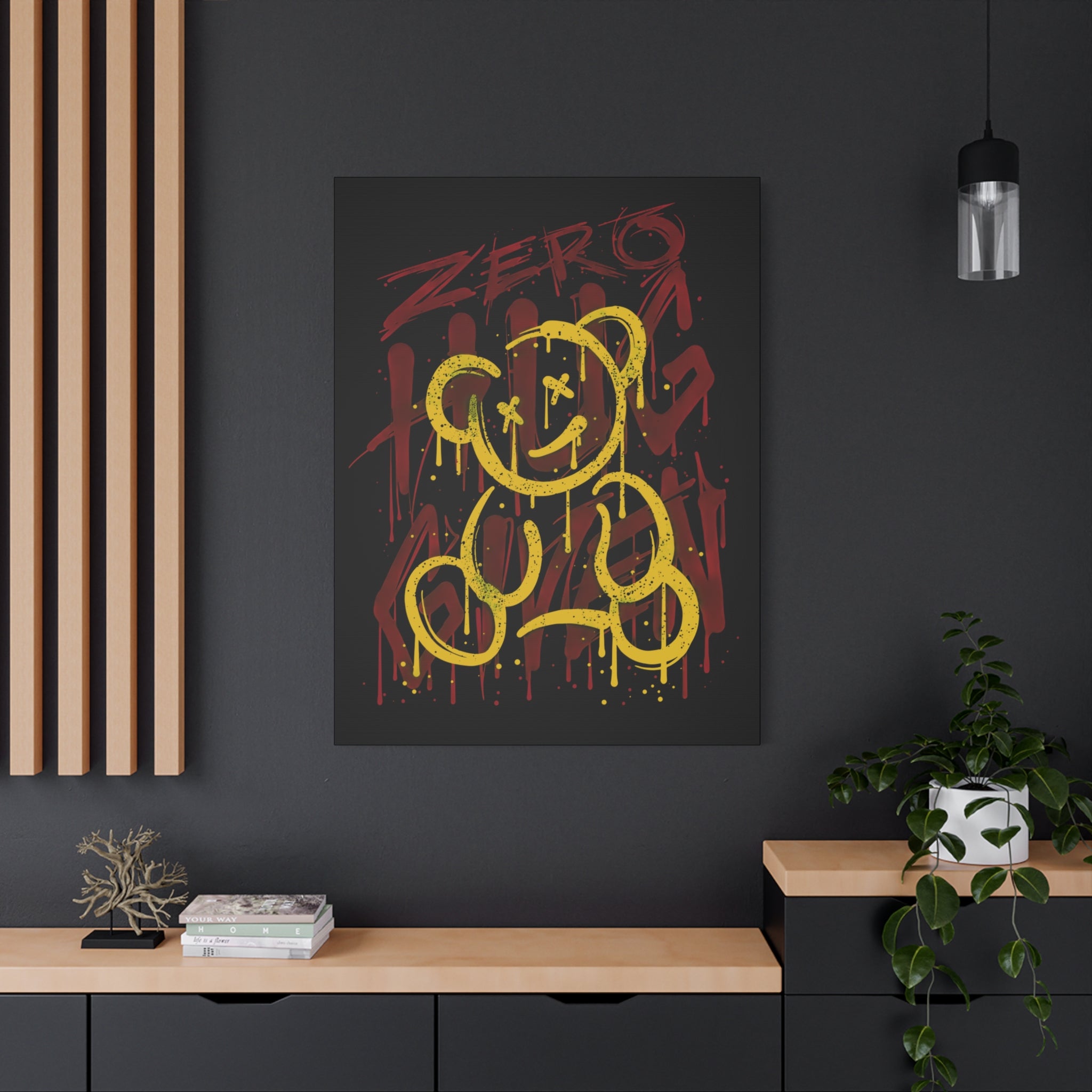 canvas-art-zero-hug-given-teddy-bear-print-graffiti-wall-art-fun-wall-art-moody-wall-art-canvas-print-canvas-wall-decor