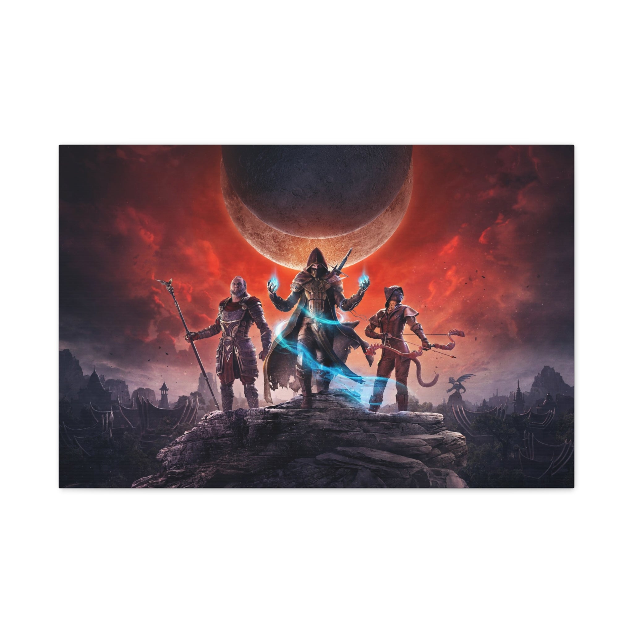 The Elder Scrolls Elsweyr, Skyrim Canvas Wall Art - Dragon Game Canvas Print Room Decor, Gaming Wall Art, Skyrim Gift