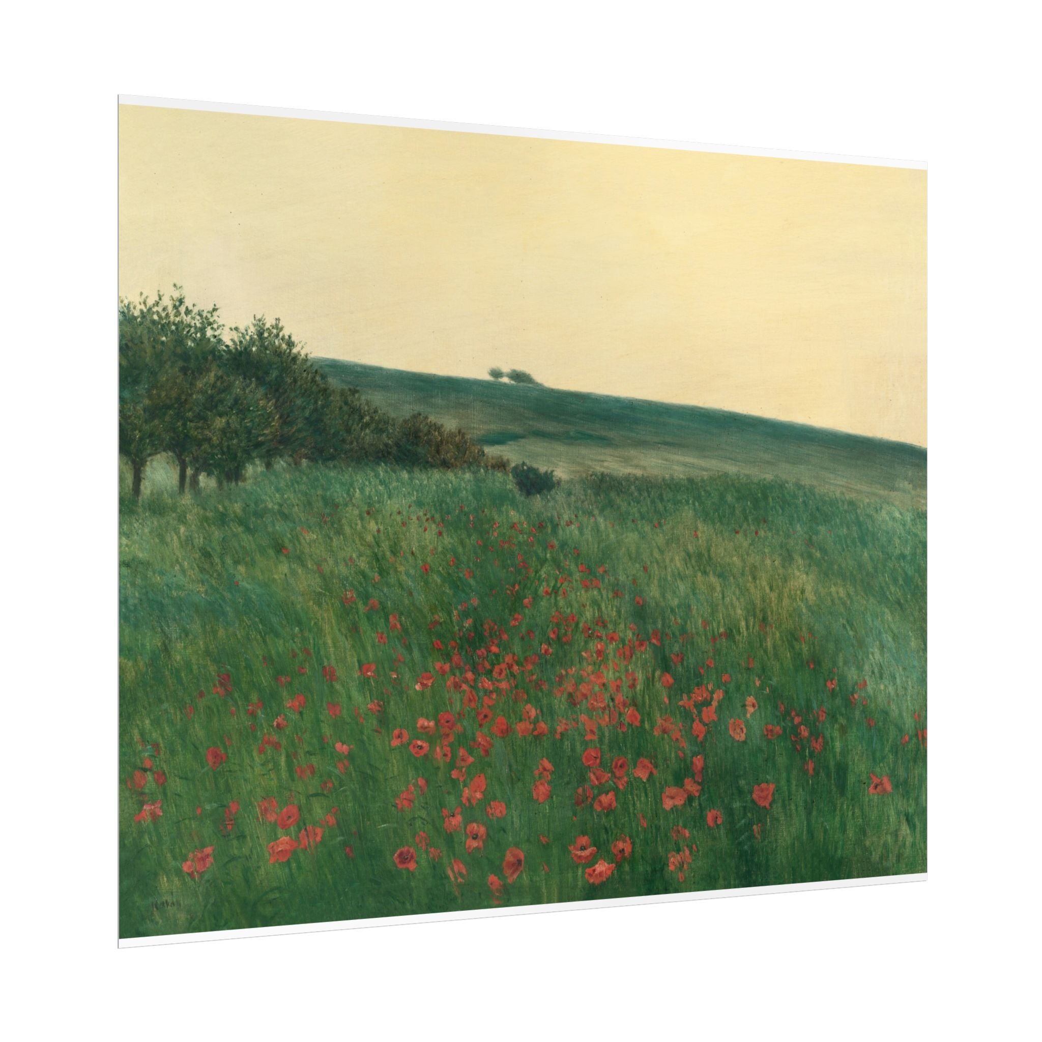 Frantisek Kavan, Fields Poster Print, Fields Landscape Painting, Red Poppies, Rustic Canvas Wall Art, Farmhouse Wall Decor
