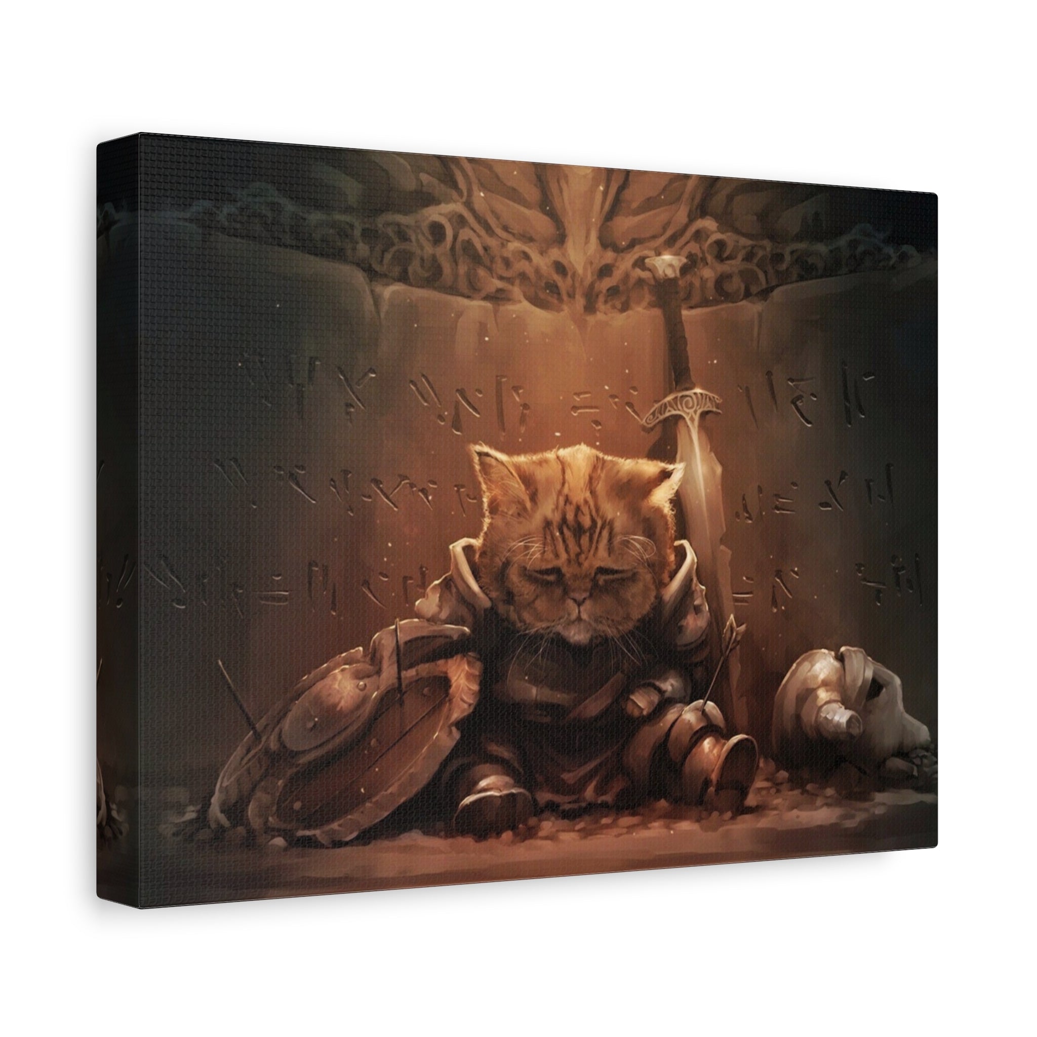The Elder Scrolls Skyrim Canvas Wall Art - Cat Game Canvas Print Room Decor, Dragon Gaming Wall Art, Skyrim Gift