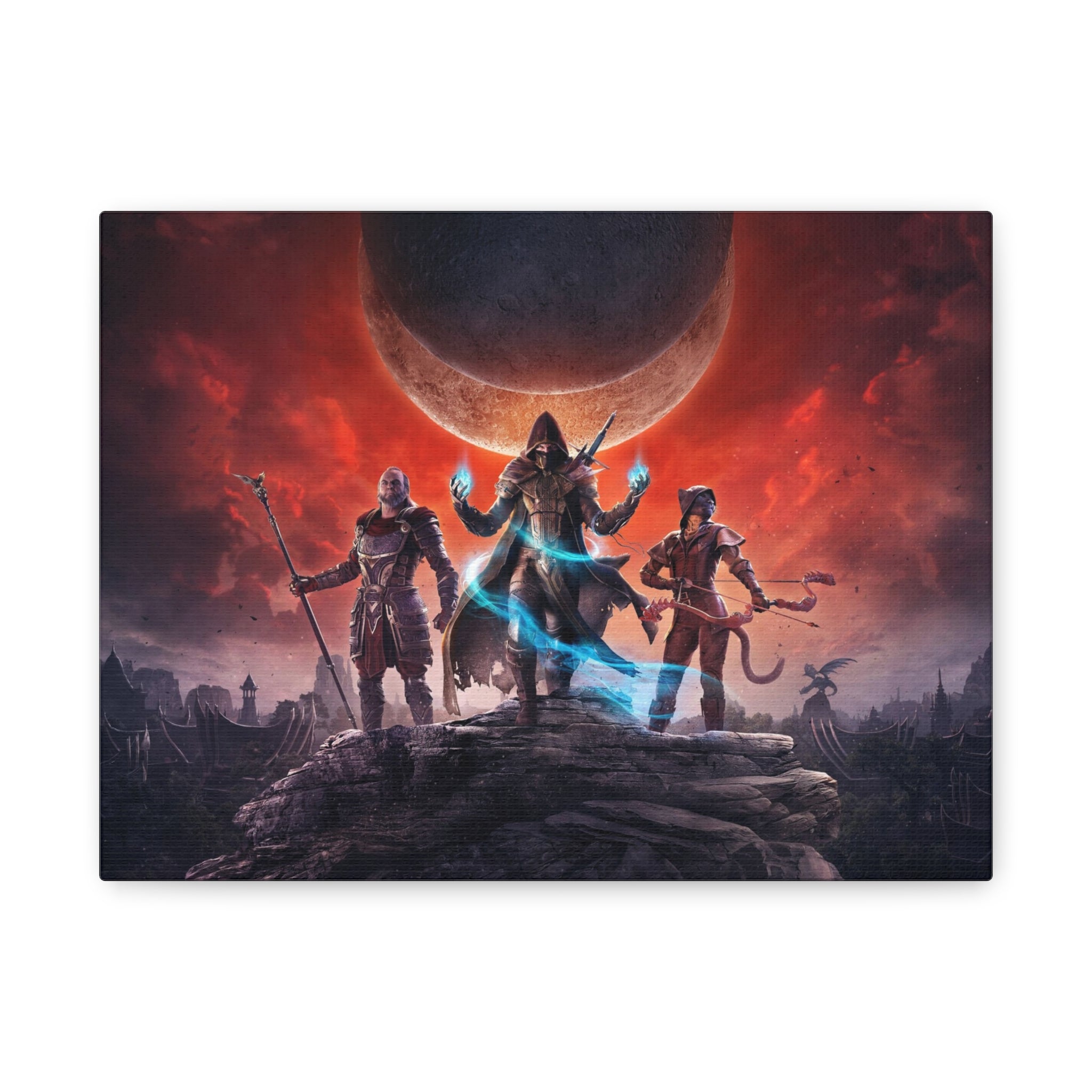 The Elder Scrolls Elsweyr, Skyrim Canvas Wall Art - Dragon Game Canvas Print Room Decor, Gaming Wall Art, Skyrim Gift