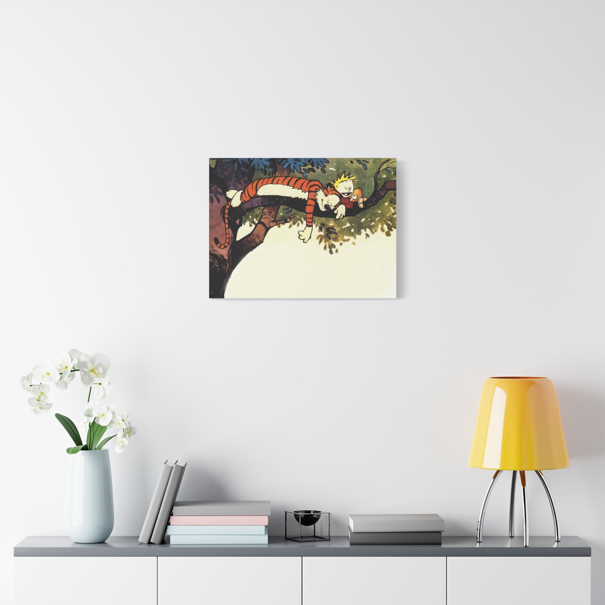 Calvin and Hobbes Canvas Wall Art - Nostalgic Comic Book Poster for Kids Room & Nursery Room Decor - Adventure Theme Print