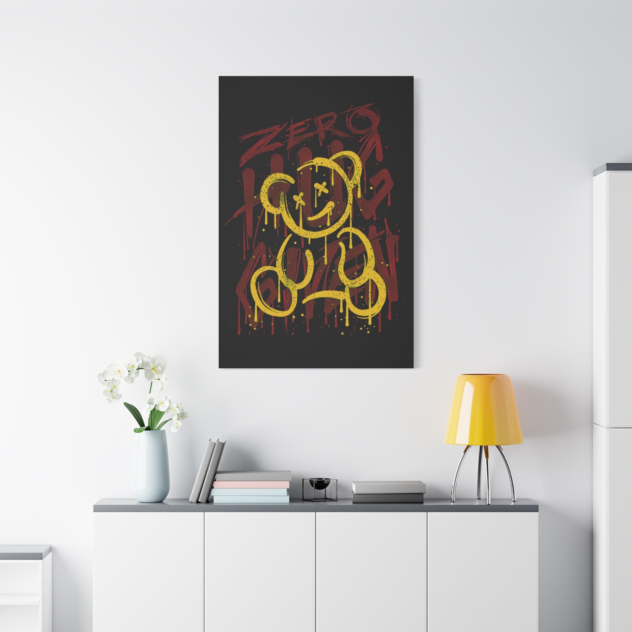 canvas-art-zero-hug-given-teddy-bear-print-graffiti-wall-art-fun-wall-art-moody-wall-art-canvas-print-canvas-wall-decor
