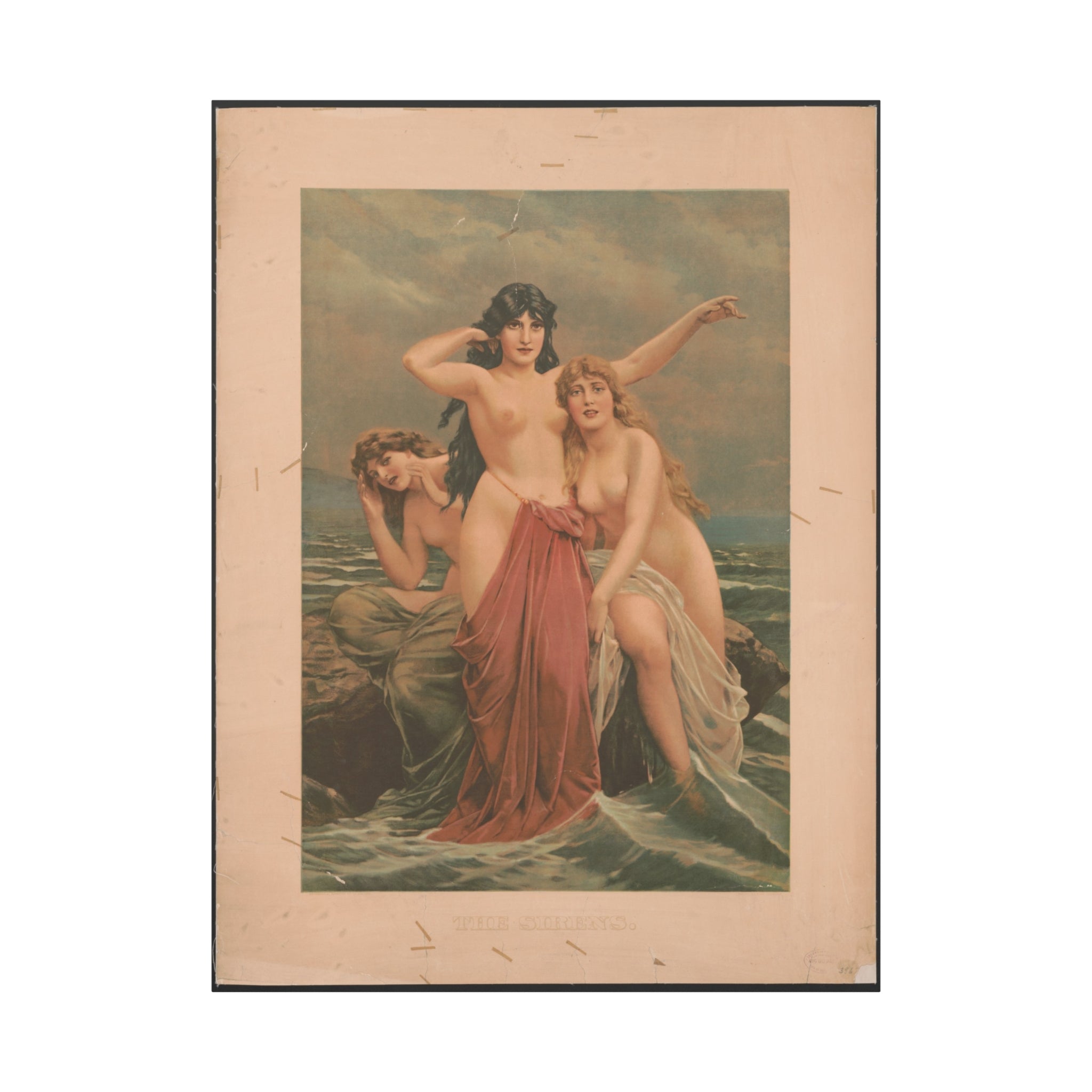 canvas-print-the-sirens-vintage-poster-woman-illustration-wall-decor-mythology-art-retro-sirens-picture-gift-for-mythology-lo