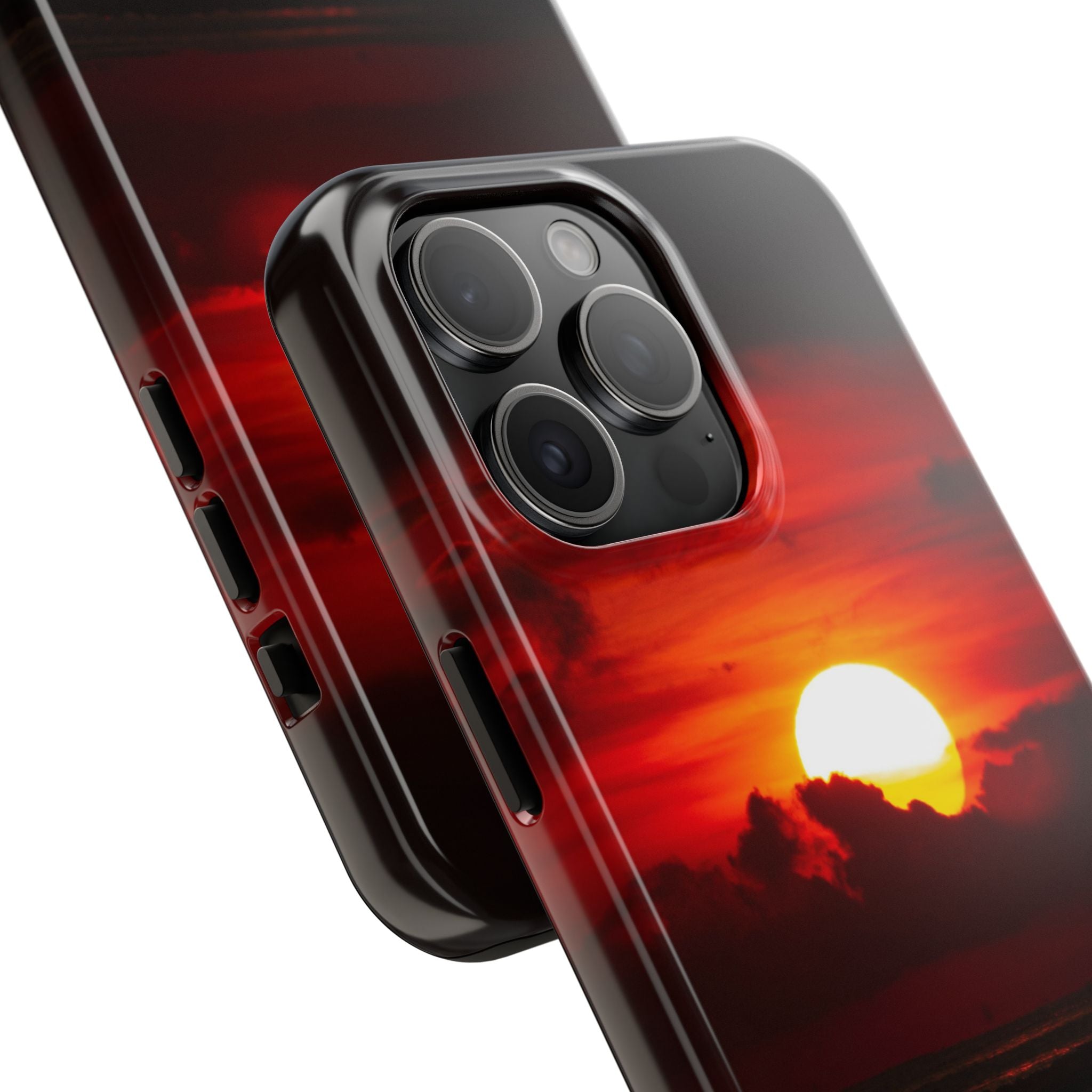 iPhone Tough Case - Red Sunset, Protective Phone Cover, Durable Smartphone Case, Hard Shell Phone Case, Sunset Lover Gift, Red Phone