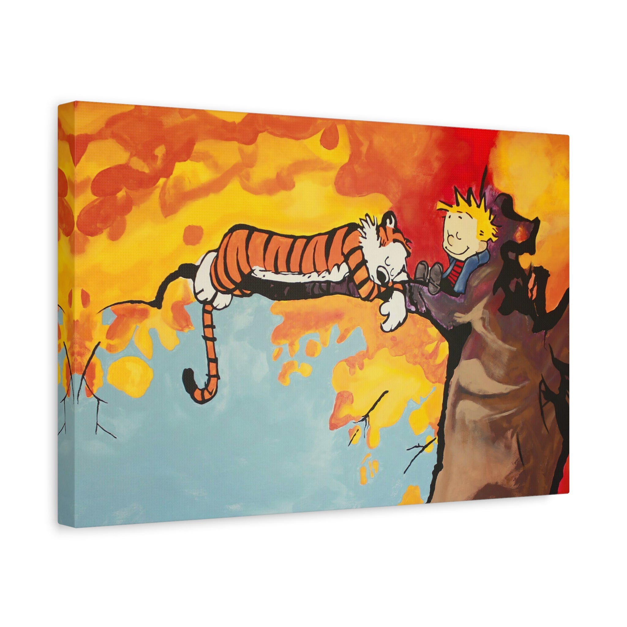 Calvin and Hobbes Canvas Wall Art - Nostalgic Comic Strip Poster for Nursery & Kids Room Decor - Friendship Theme Gift Idea