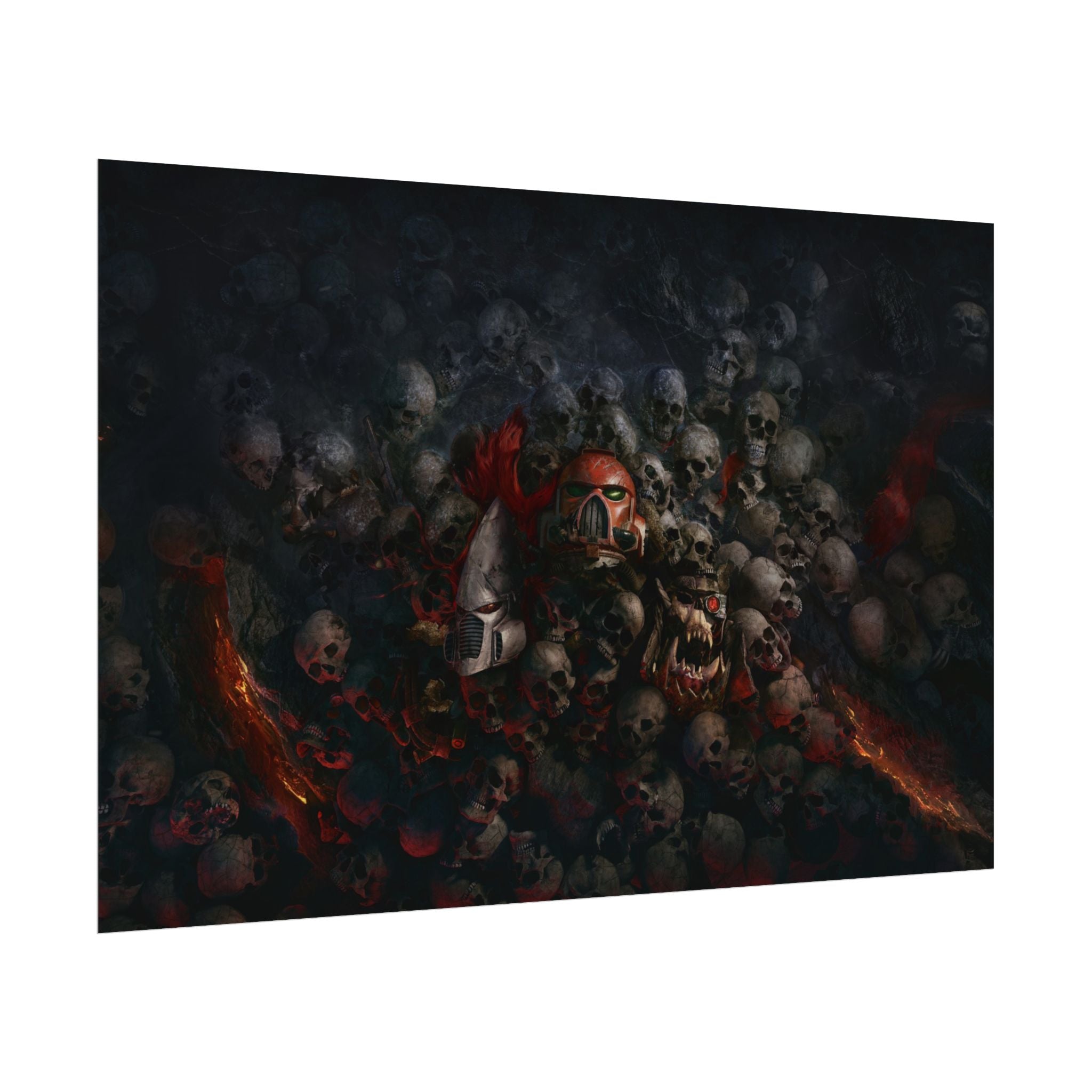 Warhammer 40K Dawn of War Skull Poster Print — Rolled Wall Art for Gamers & Collectors, Space Marine Wall Art, Gaming Room Decor