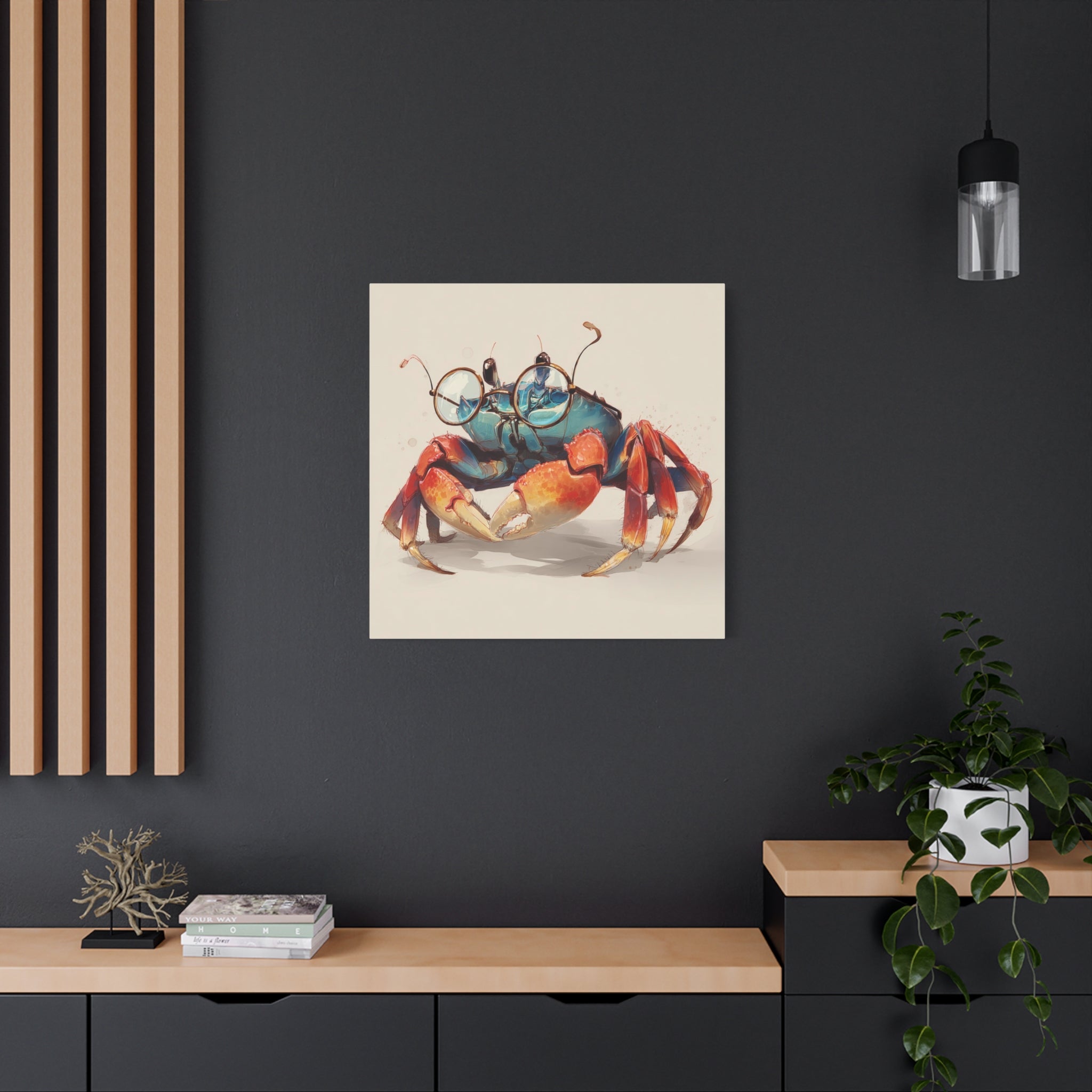whimsical-geek-crab-art-canvas-quirky-home-decor-for-beach-lovers-canvas-wall-art