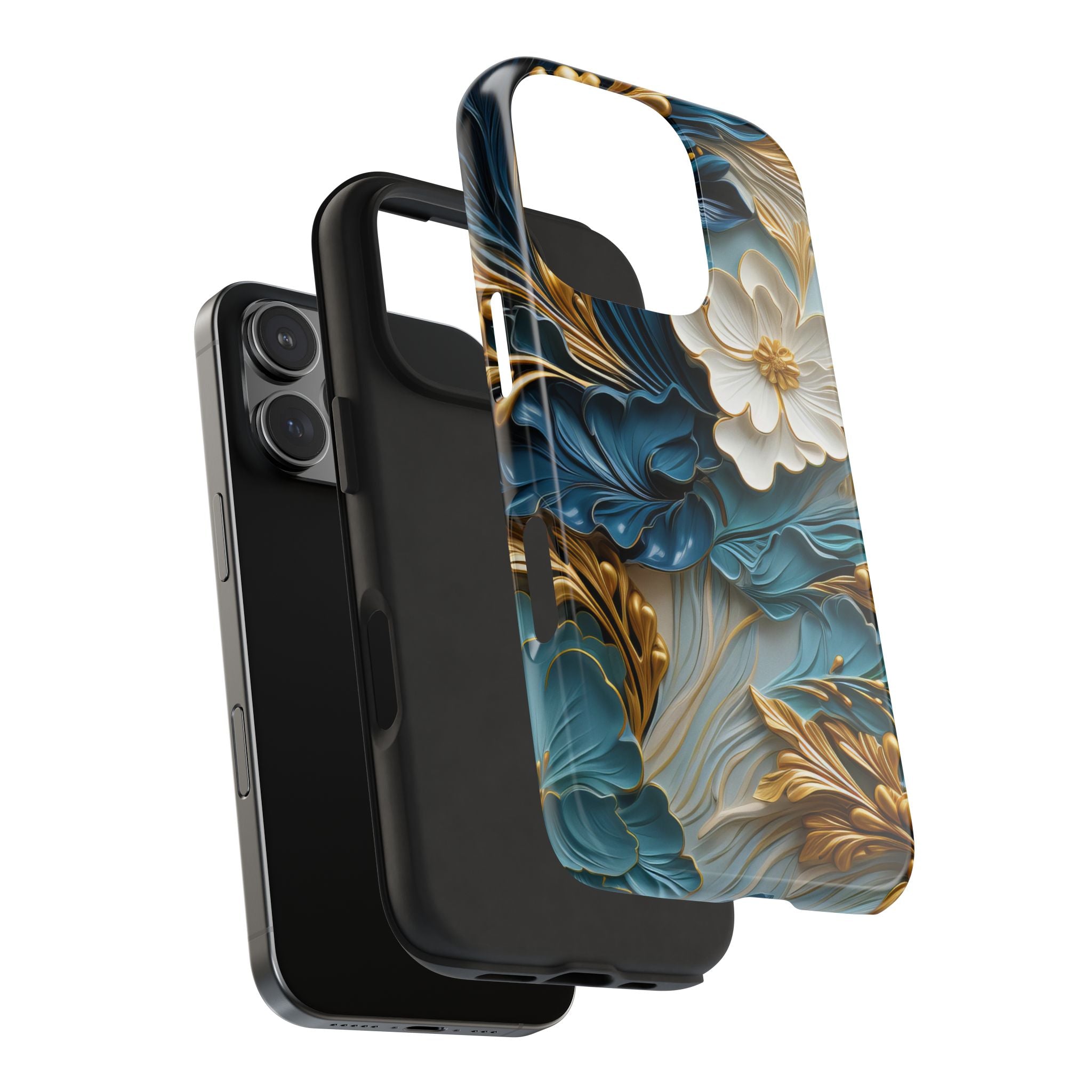 textured-art-nouveau-floral-tough-phone-case-cottagecore-iphone-case-unique-floral-phone-cover-vintage-style-iphone-case-prot