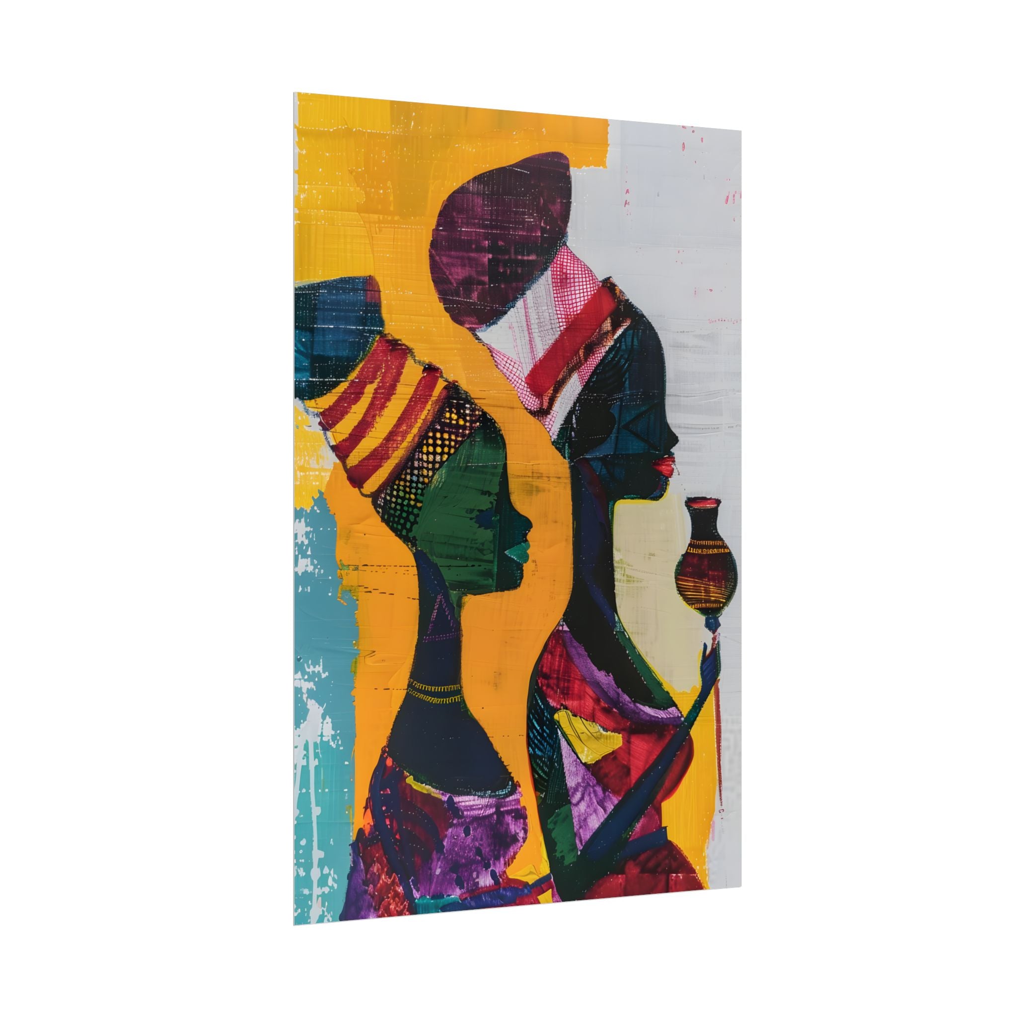 Traditional African Woman Poster Wall Art, African Portrait, Afrocentric, Tribal Home Art, Afro American Art, Ethnic Wall Decor