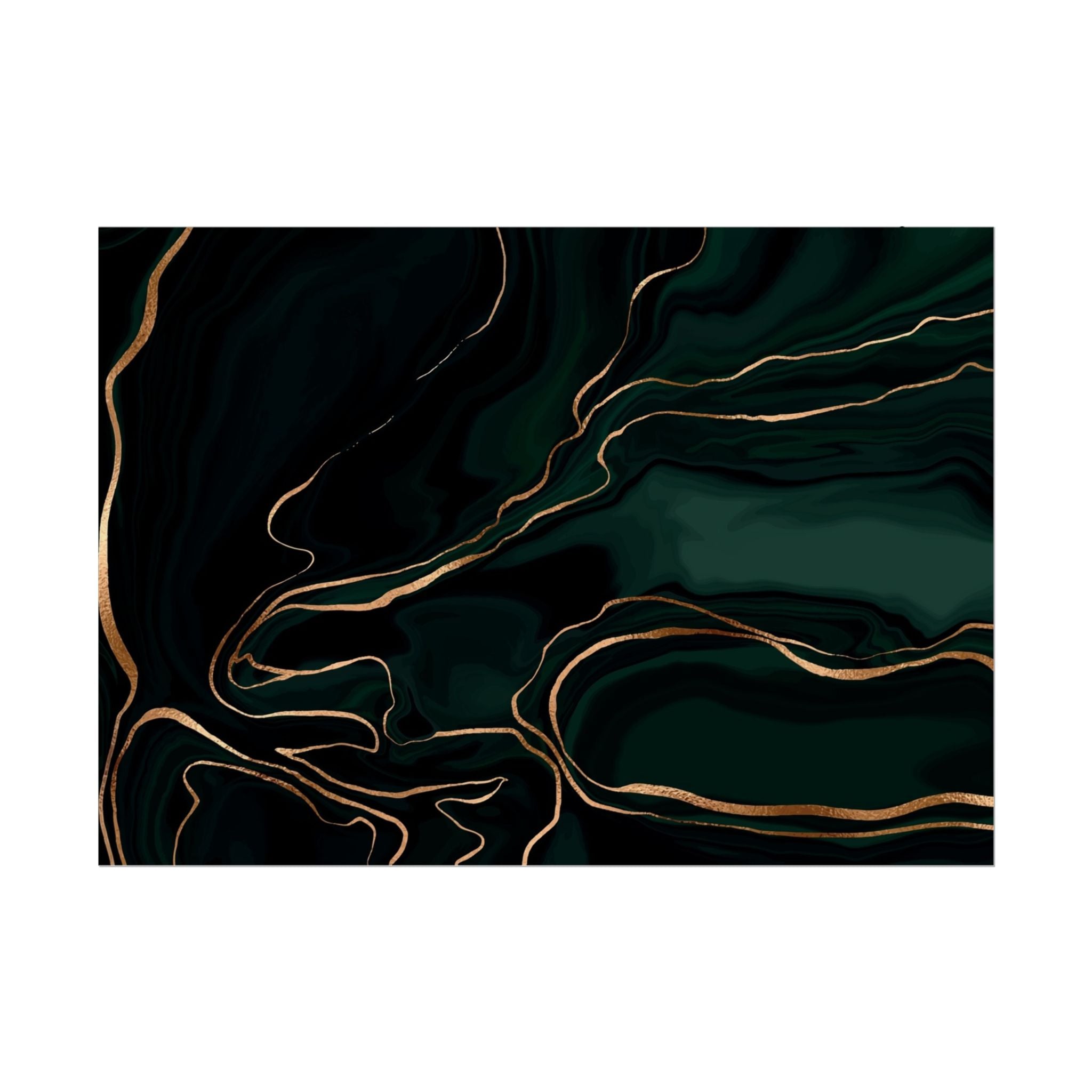 Abstract Green Gold Poster Print - Wall Art, Home Decor, Office Decor, Green Canvas Bedroom, Modern Art, Green Print