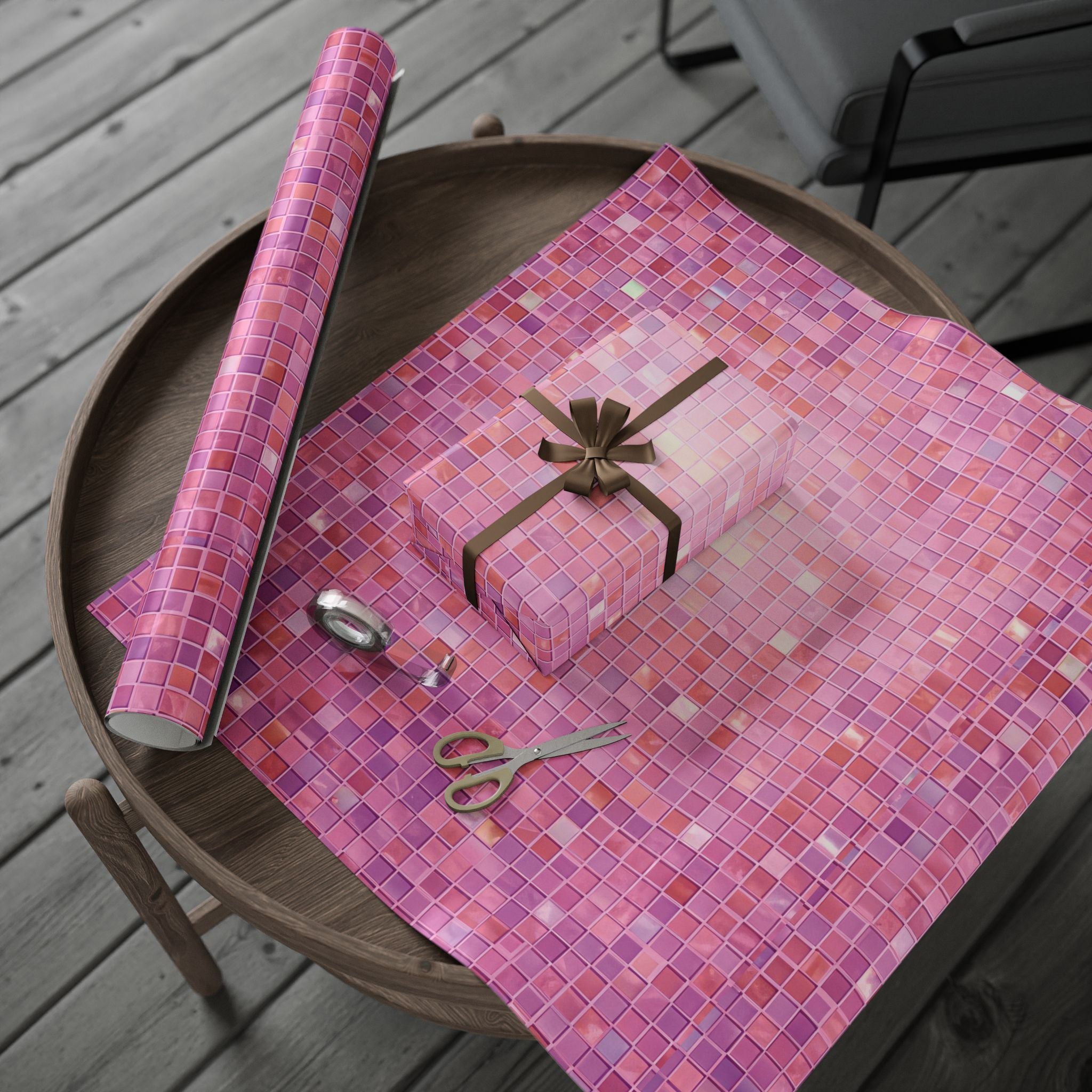 pastel-mosaic-wrapping-paper-pink-hologram-elegant-gift-wrap-for-special-occasions-birthdays-holidays-gift-wrap-wrapping-shee