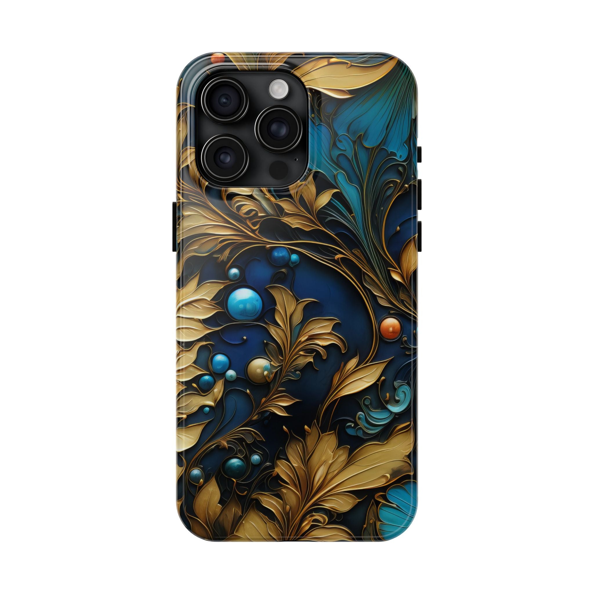 textured-art-nouveau-floral-tough-phone-case-cottagecore-iphone-case-unique-floral-phone-cover-vintage-style-iphone-case-prot