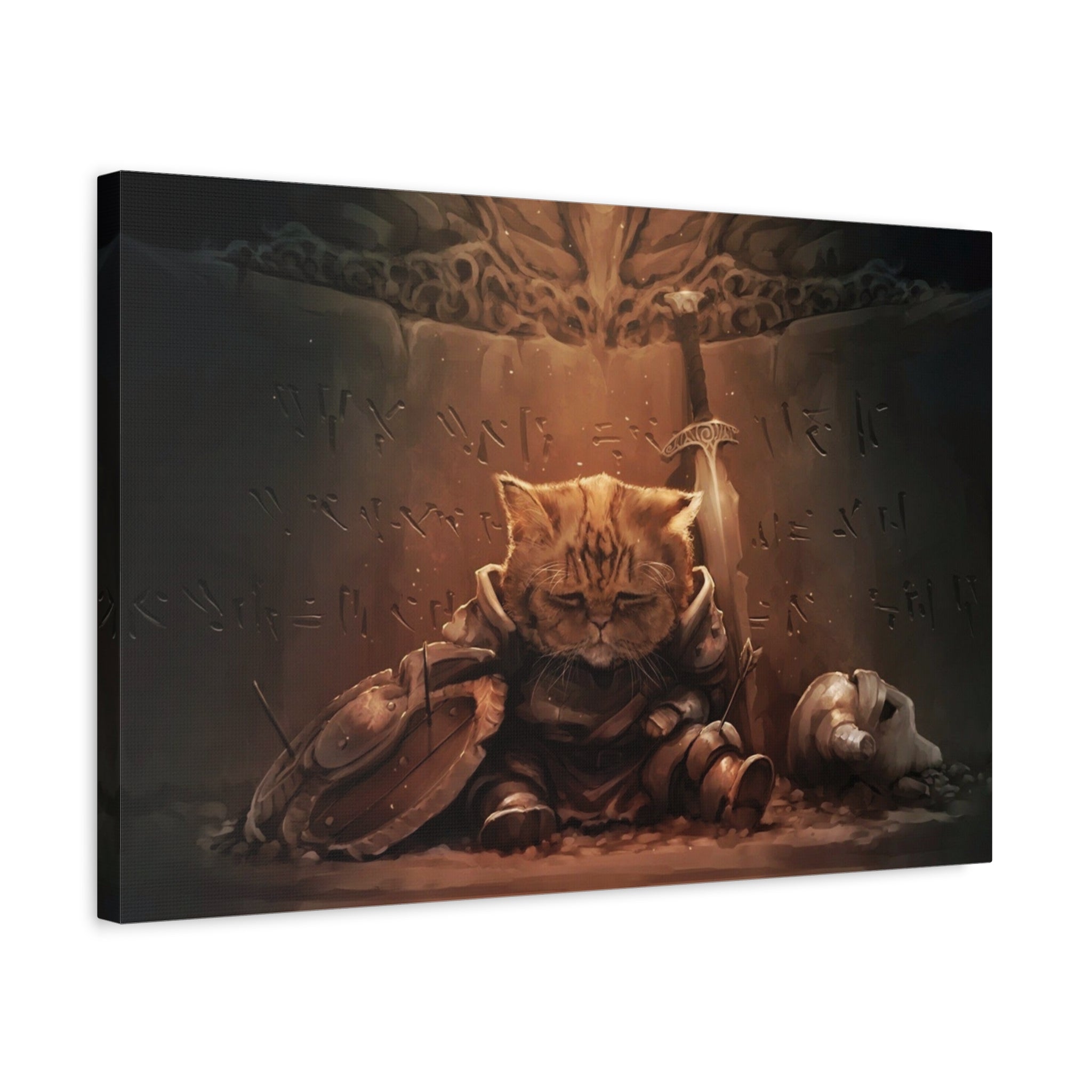 The Elder Scrolls Skyrim Canvas Wall Art - Cat Game Canvas Print Room Decor, Dragon Gaming Wall Art, Skyrim Gift
